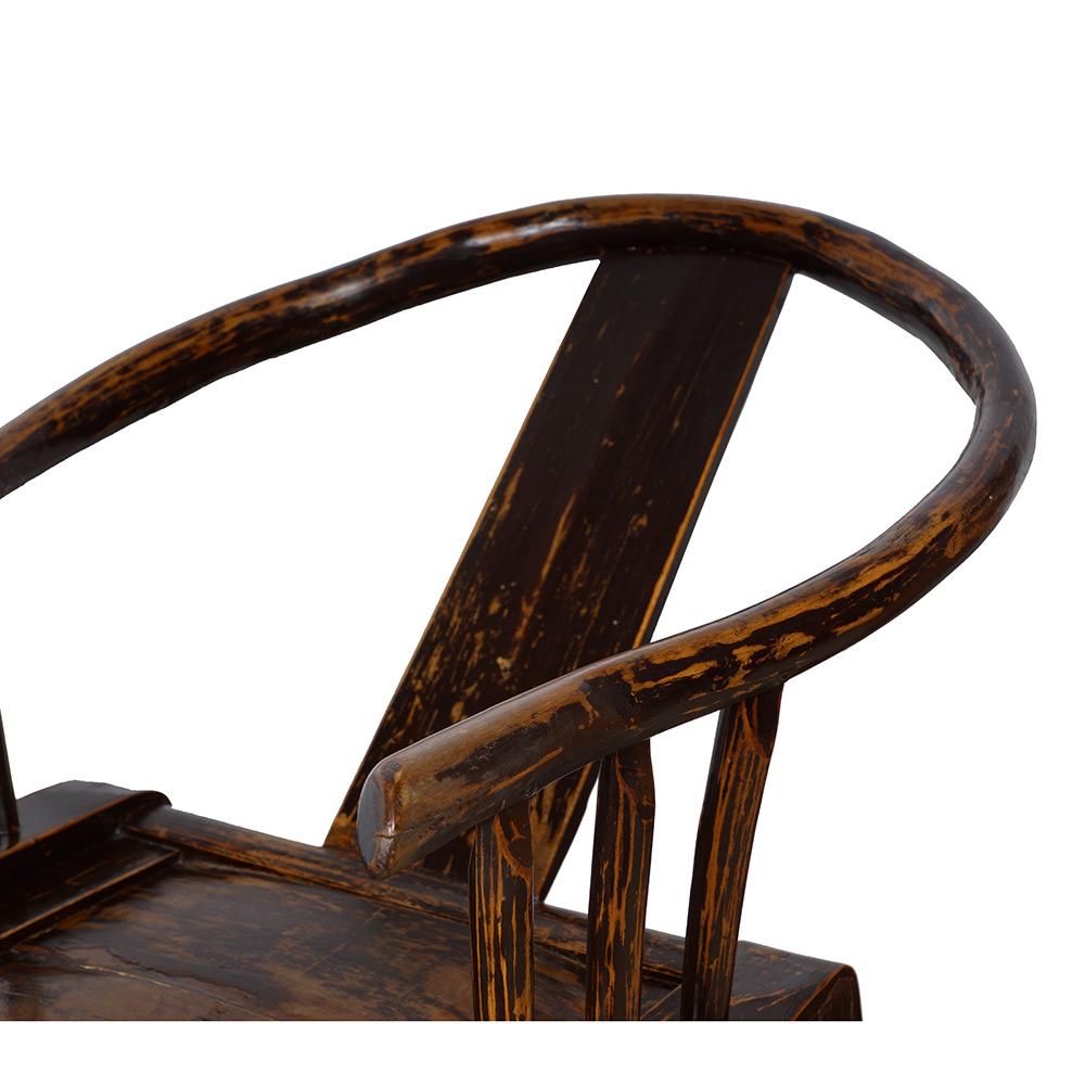 19th Century Antique Chinese Wooden Yoke Armed - Horseshoe Chairs 