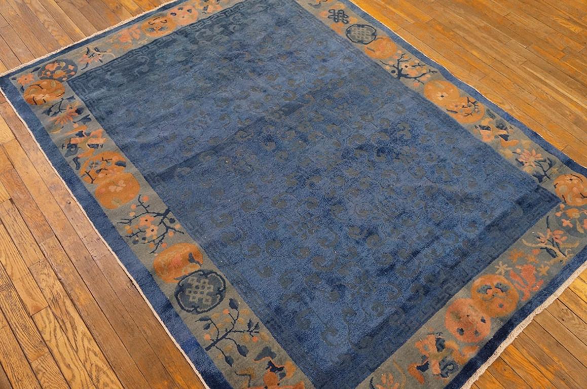 Hand-Knotted Antique Chinese Rug 5' 2