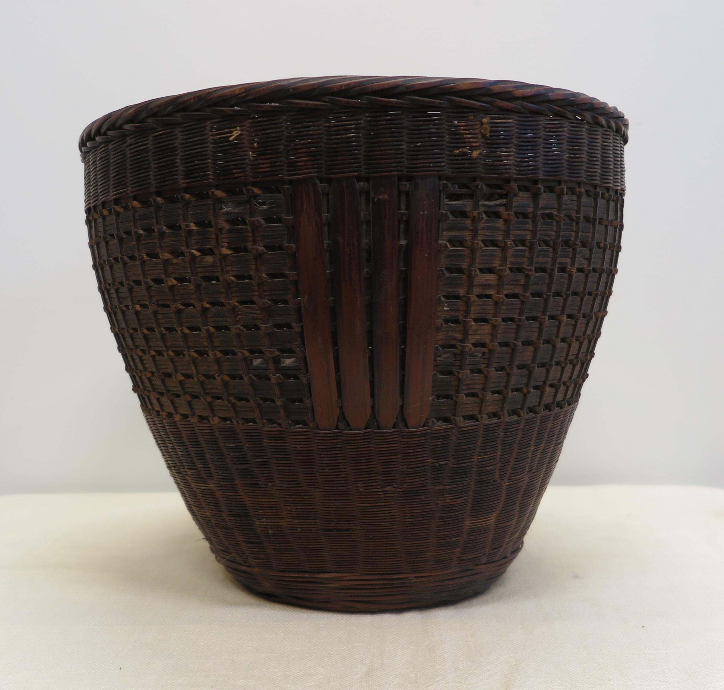 Tribal Antique Chinese Woven Basket For Sale