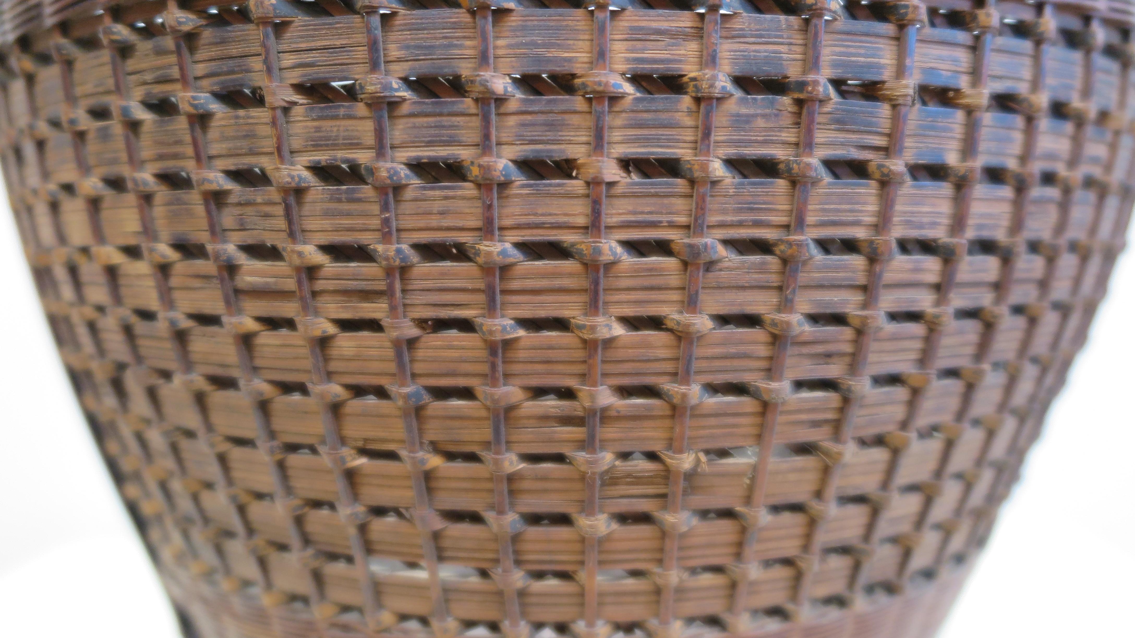 Late 19th Century Antique Chinese Woven Basket For Sale