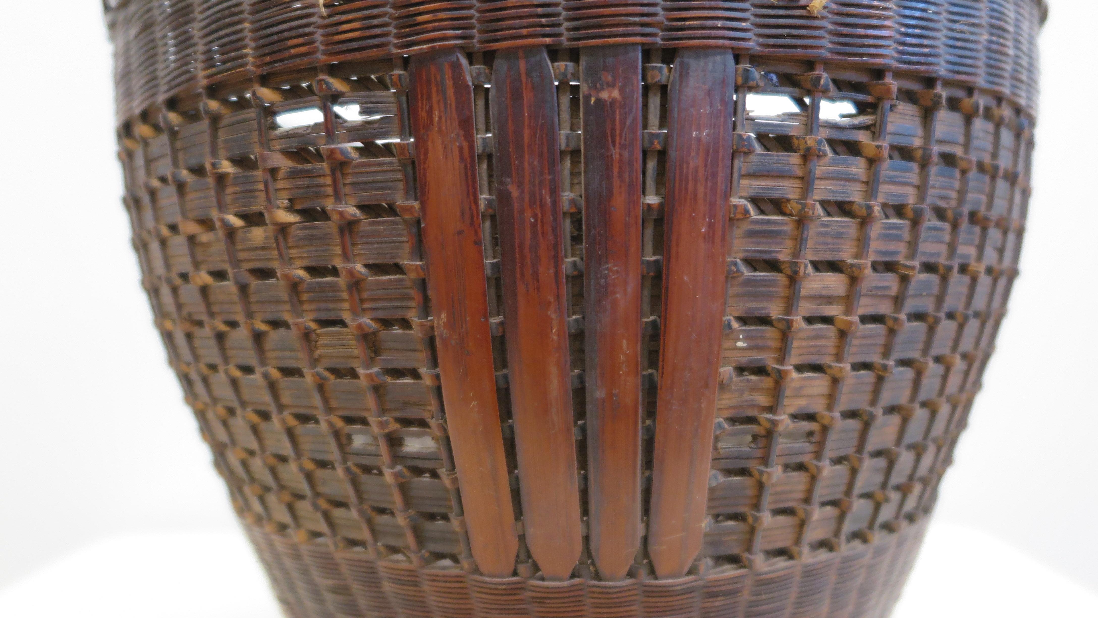 Antique Chinese Woven Basket For Sale 2
