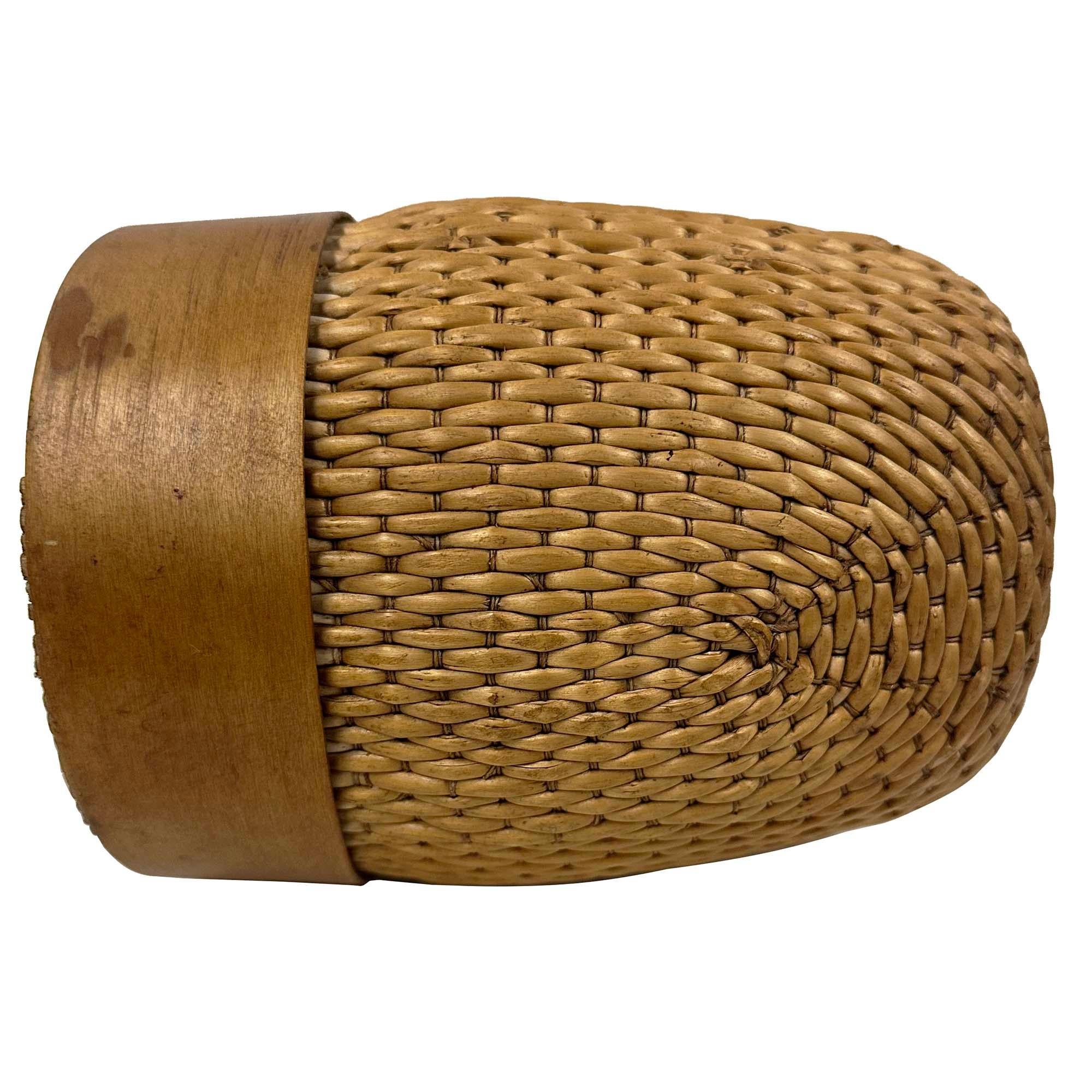 Rattan Antico cesto cinese intrecciato per il grano/cestino da fiume in vendita