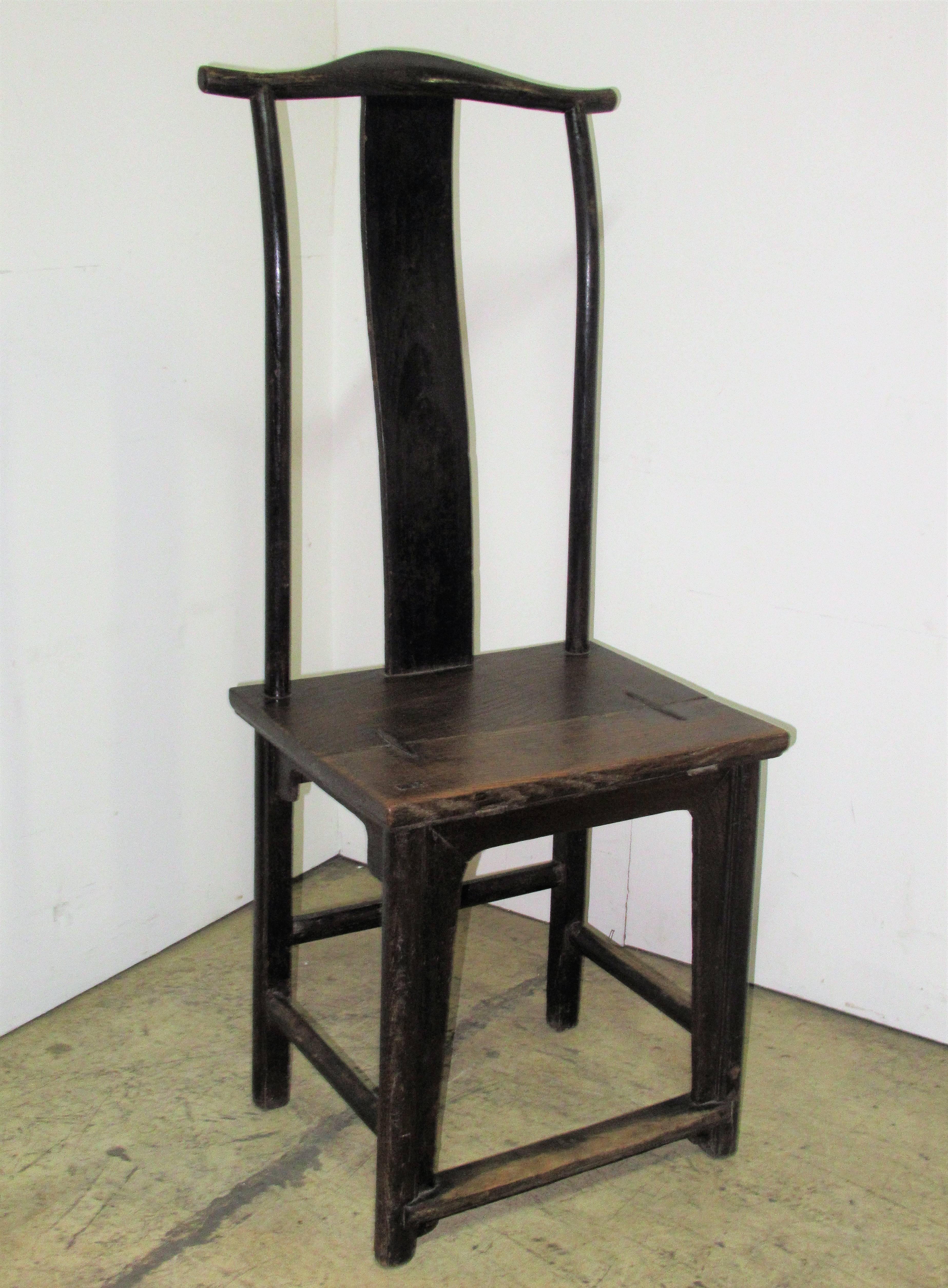 Antique Chinese Scholar Back Chair In Excellent Condition In Rochester, NY