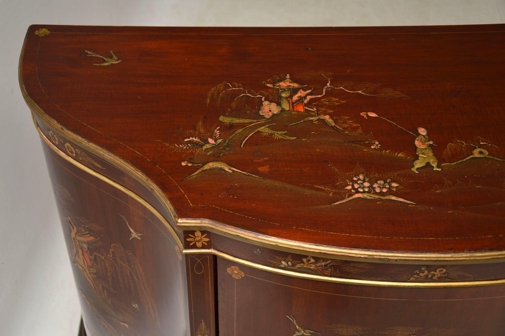 Antique Chinoiserie and Mahogany Side Cabinet 4