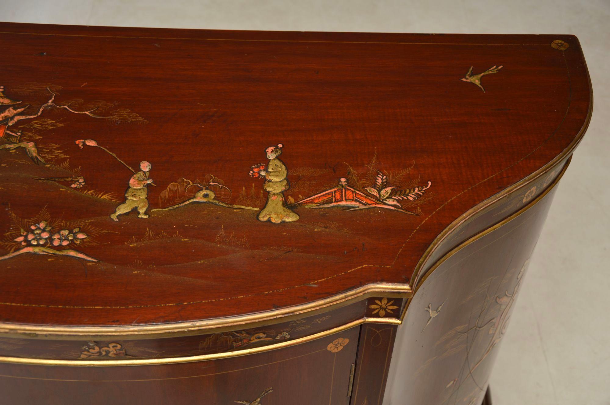 Antique Chinoiserie and Mahogany Side Cabinet 5