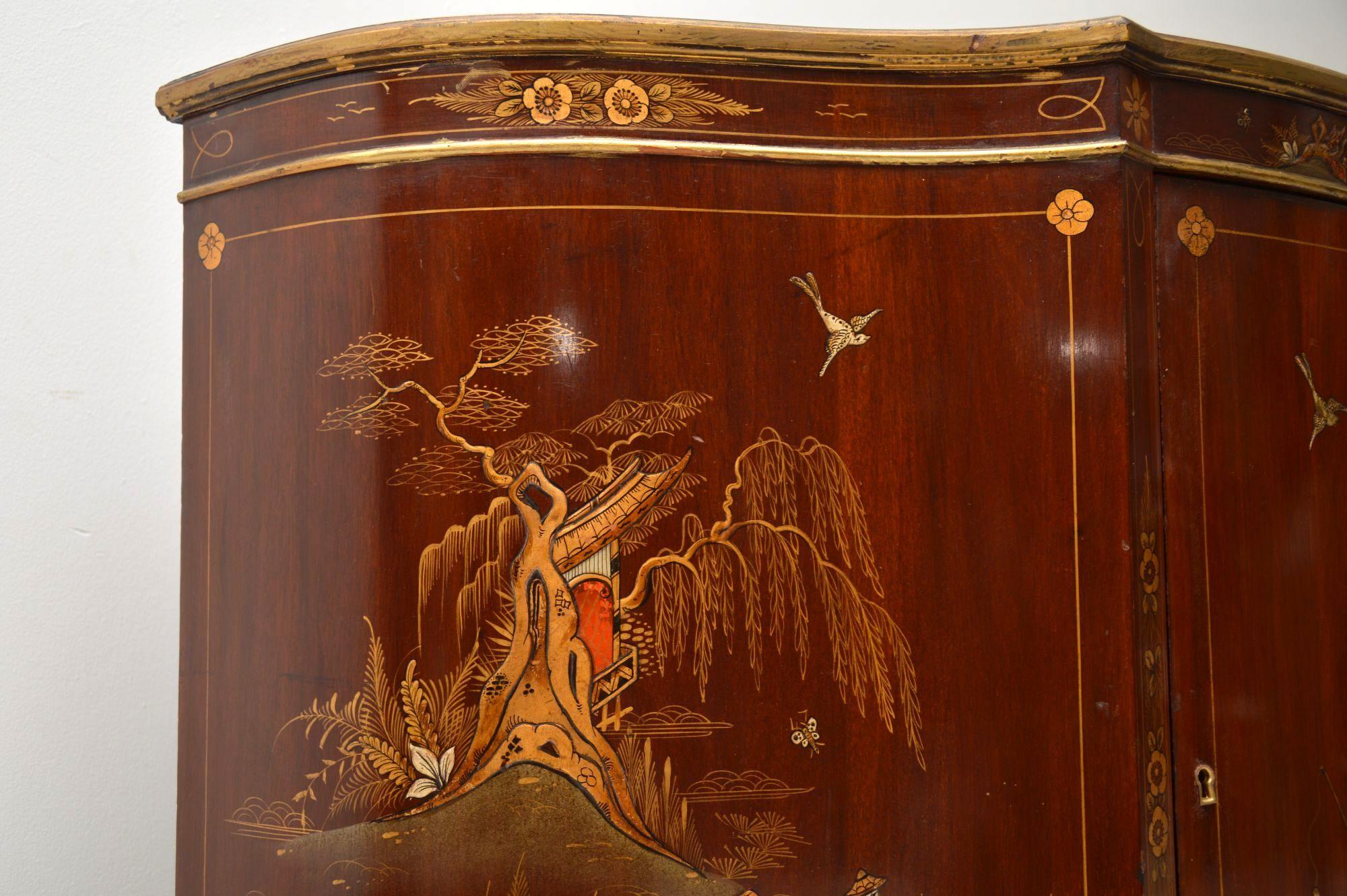 Antique Chinoiserie and Mahogany Side Cabinet 2