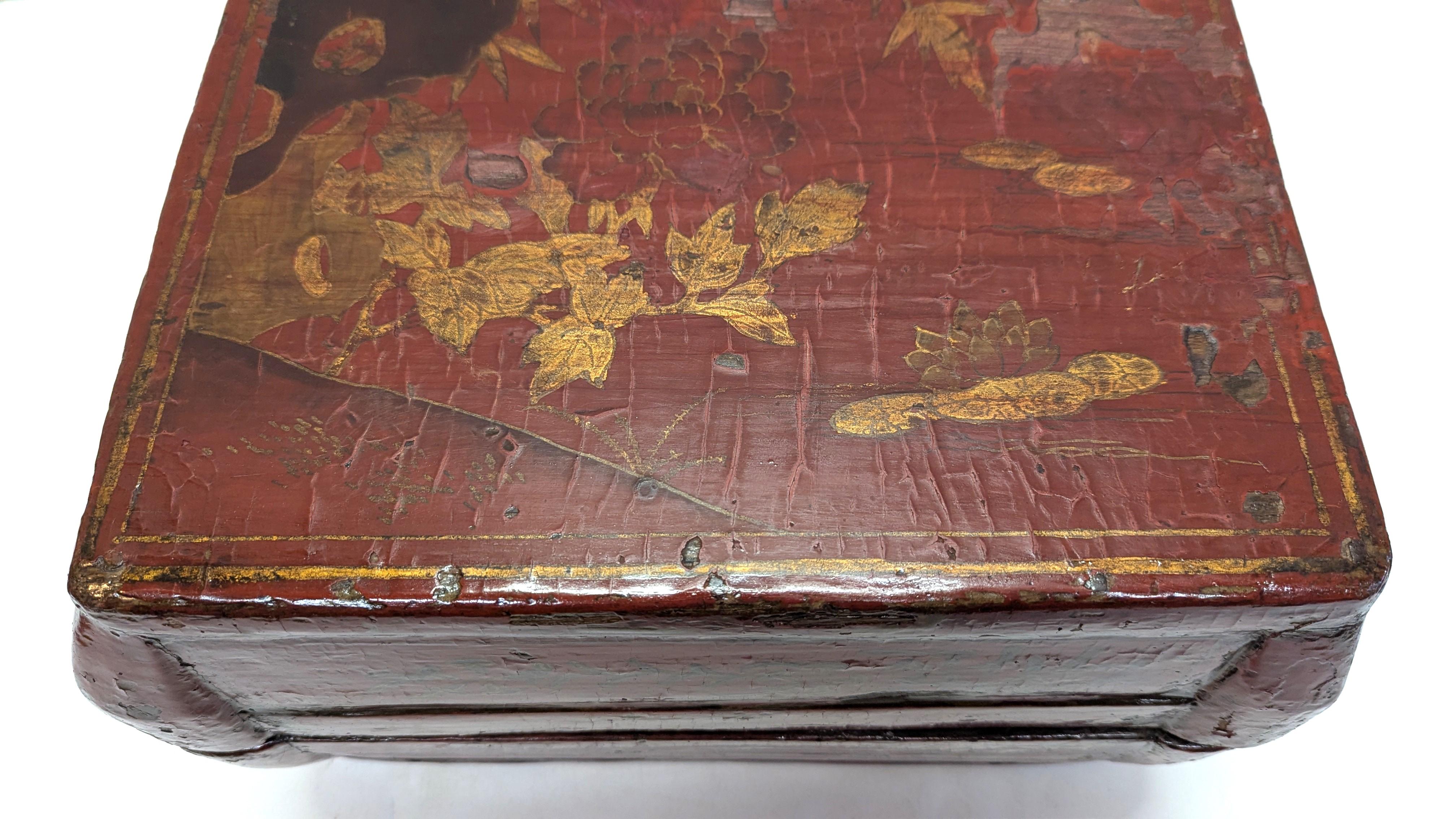 Caja antigua de Chinoiserie Lacado en venta