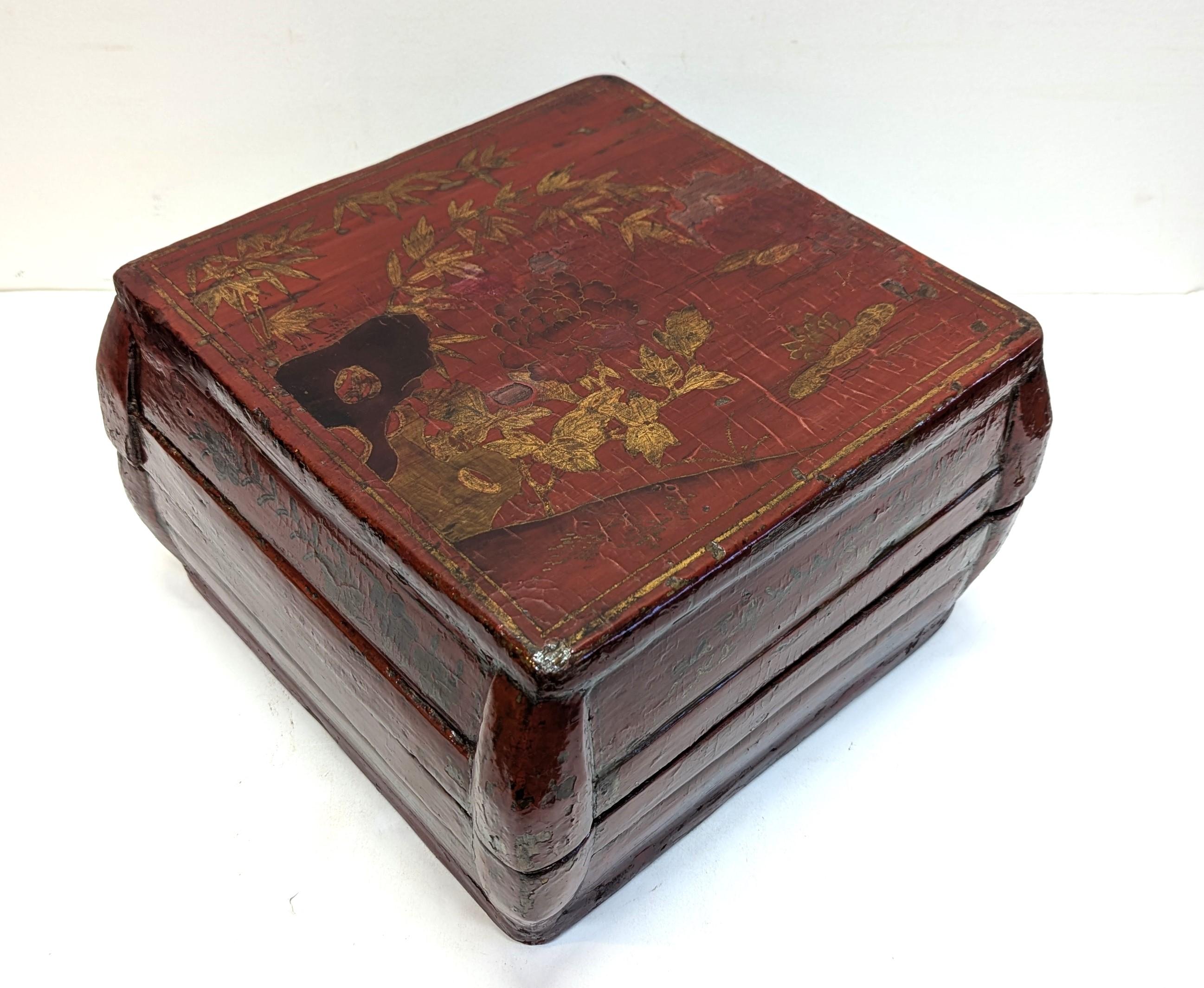 Caja antigua de Chinoiserie Madera en venta