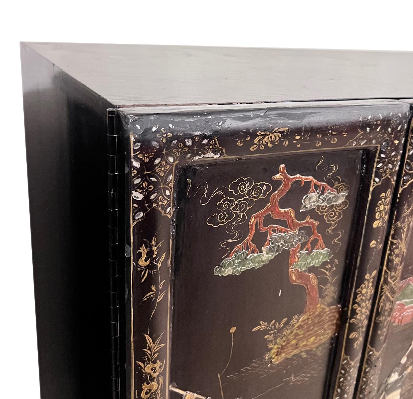 Inlay Antique Chinoiserie Cabinet For Sale