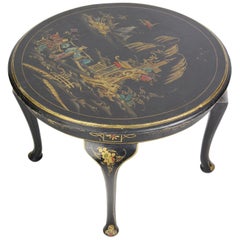 Antique Chinoiserie Coffee Table, English Edwardian Art Deco Lamp Side Table