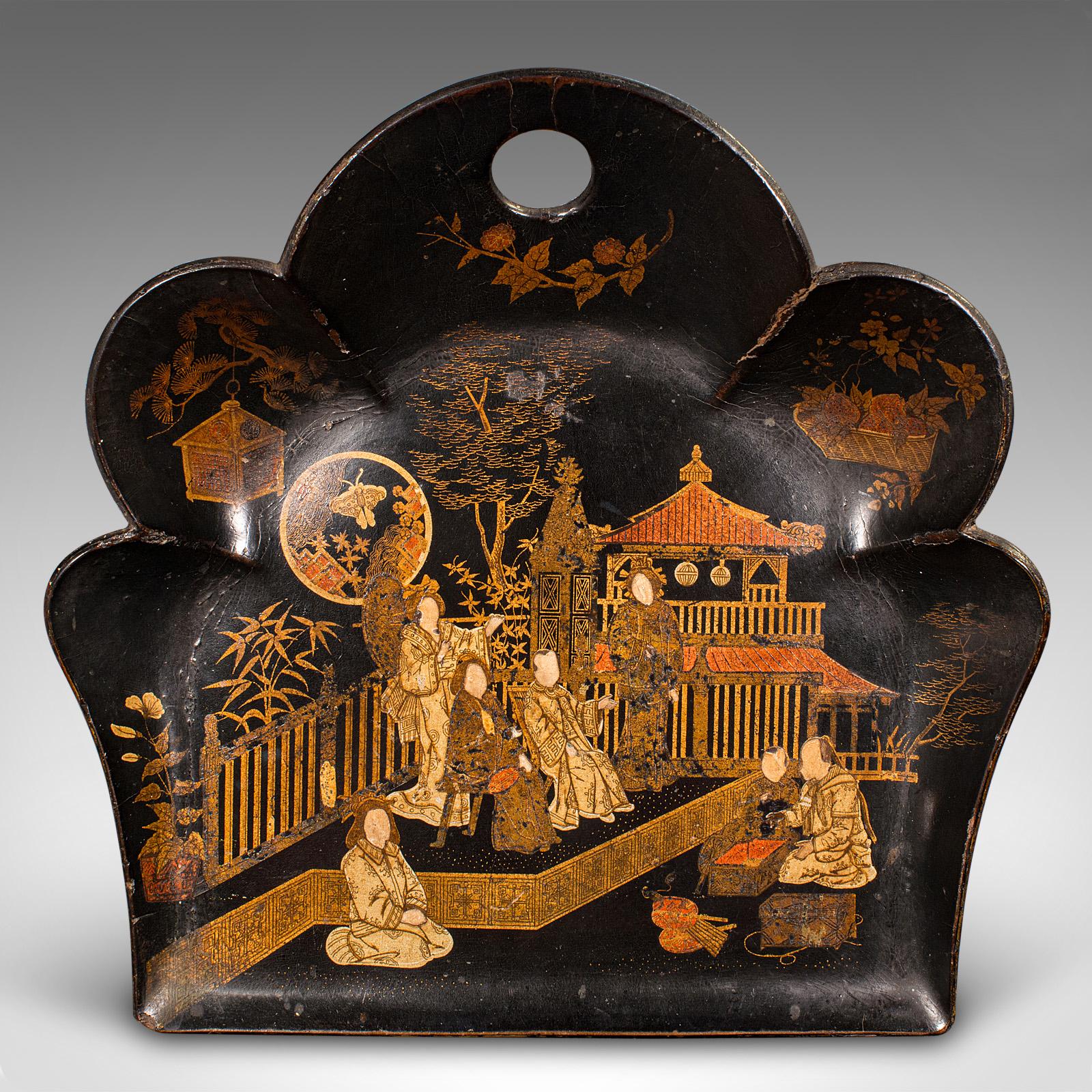 Antique Chinoiserie Crumb Tray, Japanese, Lacquer, Decorative, Late Victorian 2