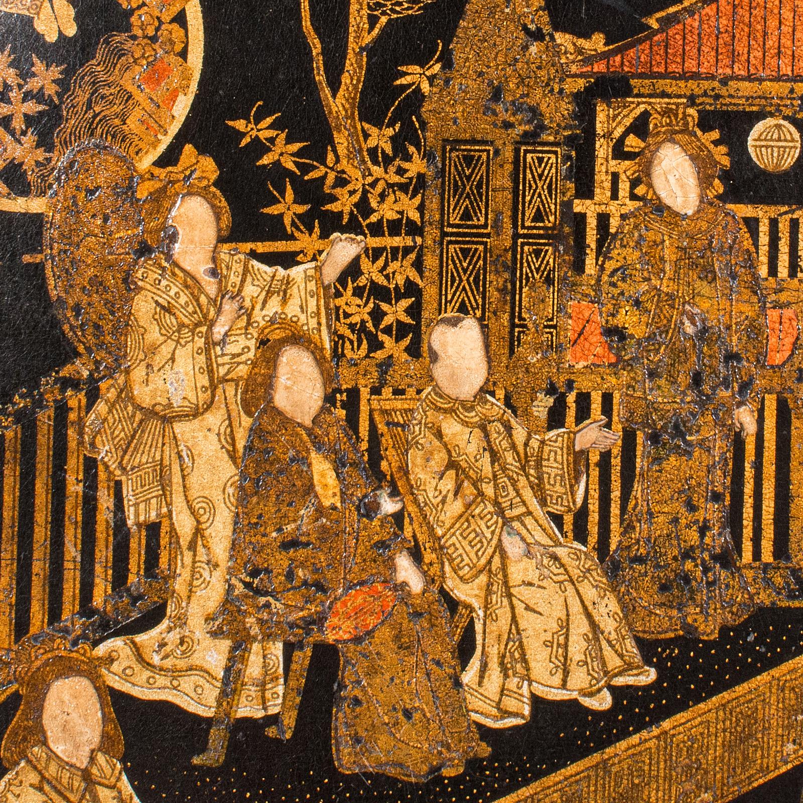 Antique Chinoiserie Crumb Tray, Japanese, Lacquer, Decorative, Late Victorian 3