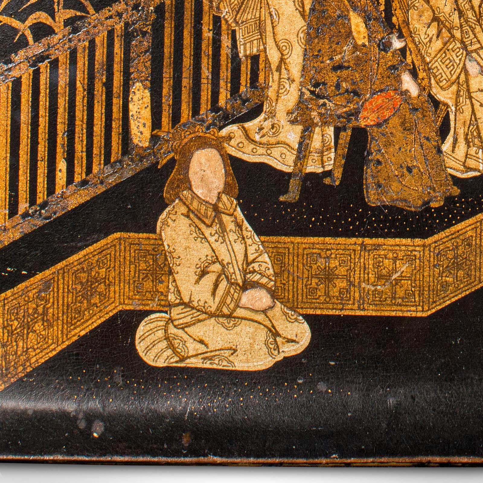 Antique Chinoiserie Crumb Tray, Japanese, Lacquer, Decorative, Late Victorian 4