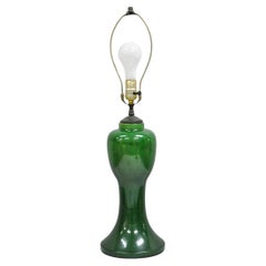 Antica lampada da tavolo in ceramica giapponese Chinoiserie Greene & Greene Vaso Bulbous