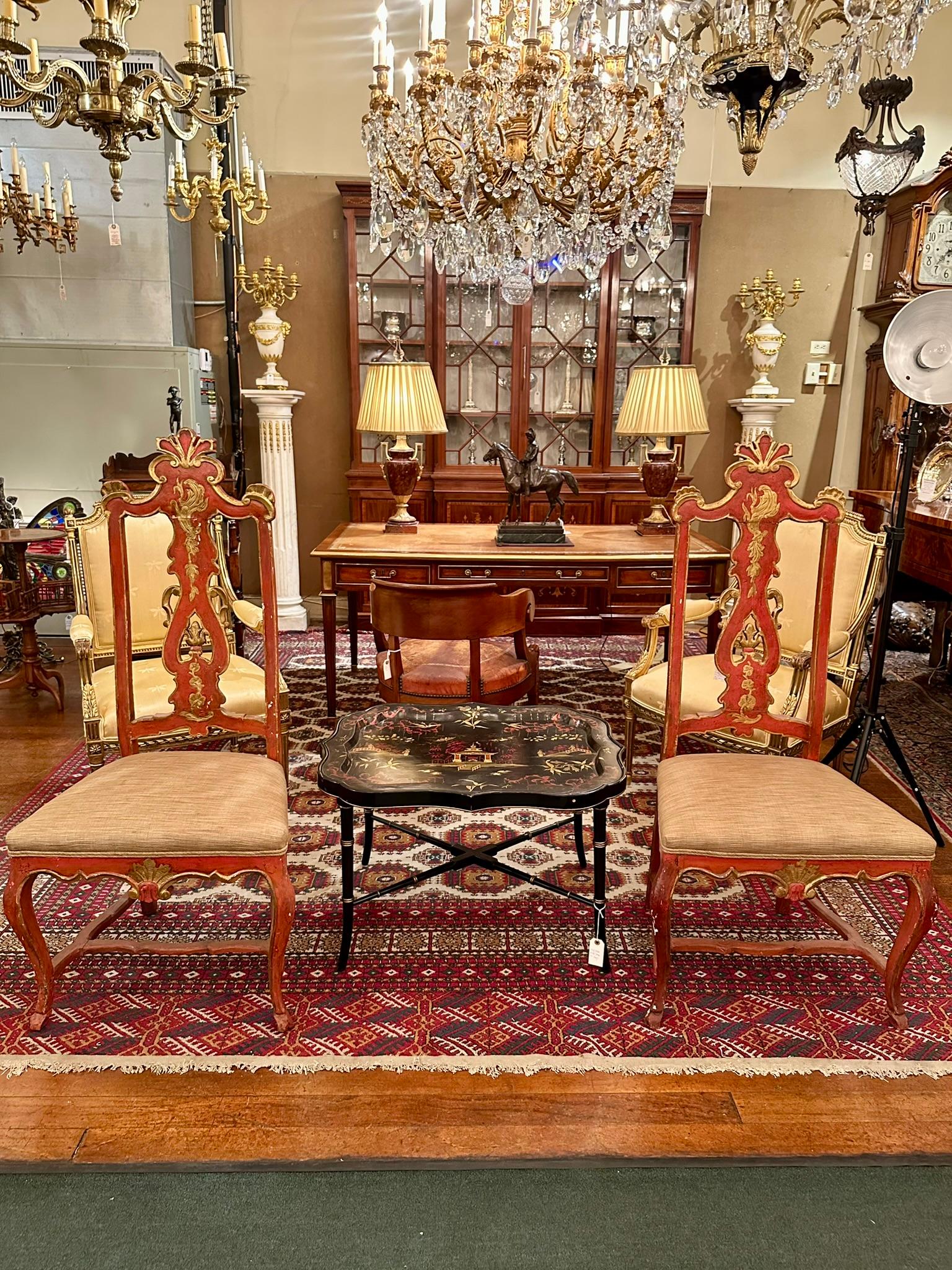 Antique Chinoiserie Lacquer Tray on Bespoke Stand, Circa 1880-1890's. For Sale 5