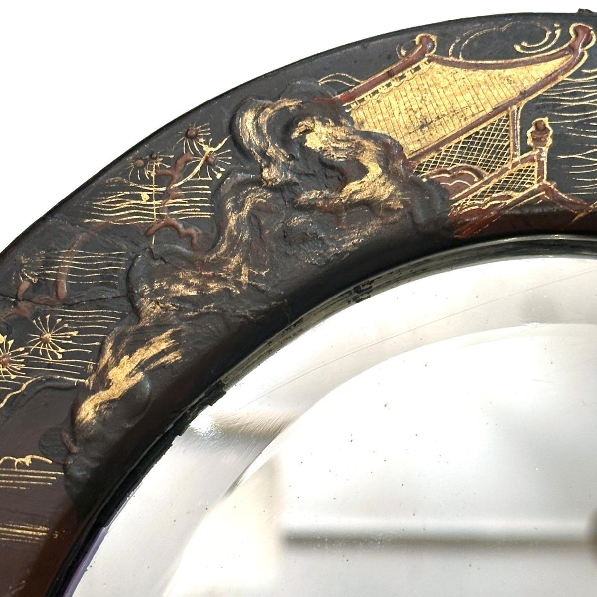 Miroir chinoiseries anciennes Bon état - En vente à New York, NY