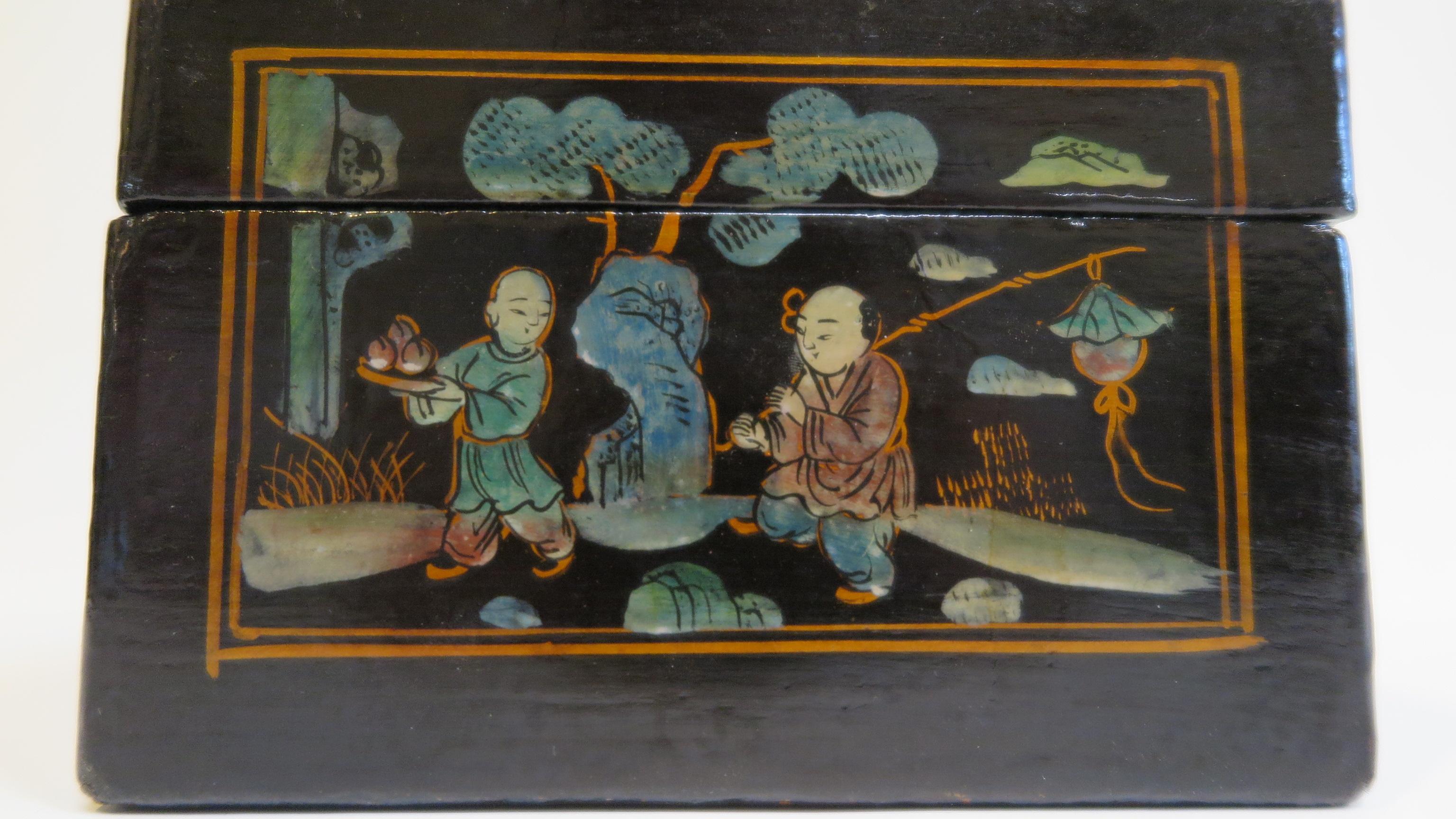 Antique Chinoiserie Painted Box 3