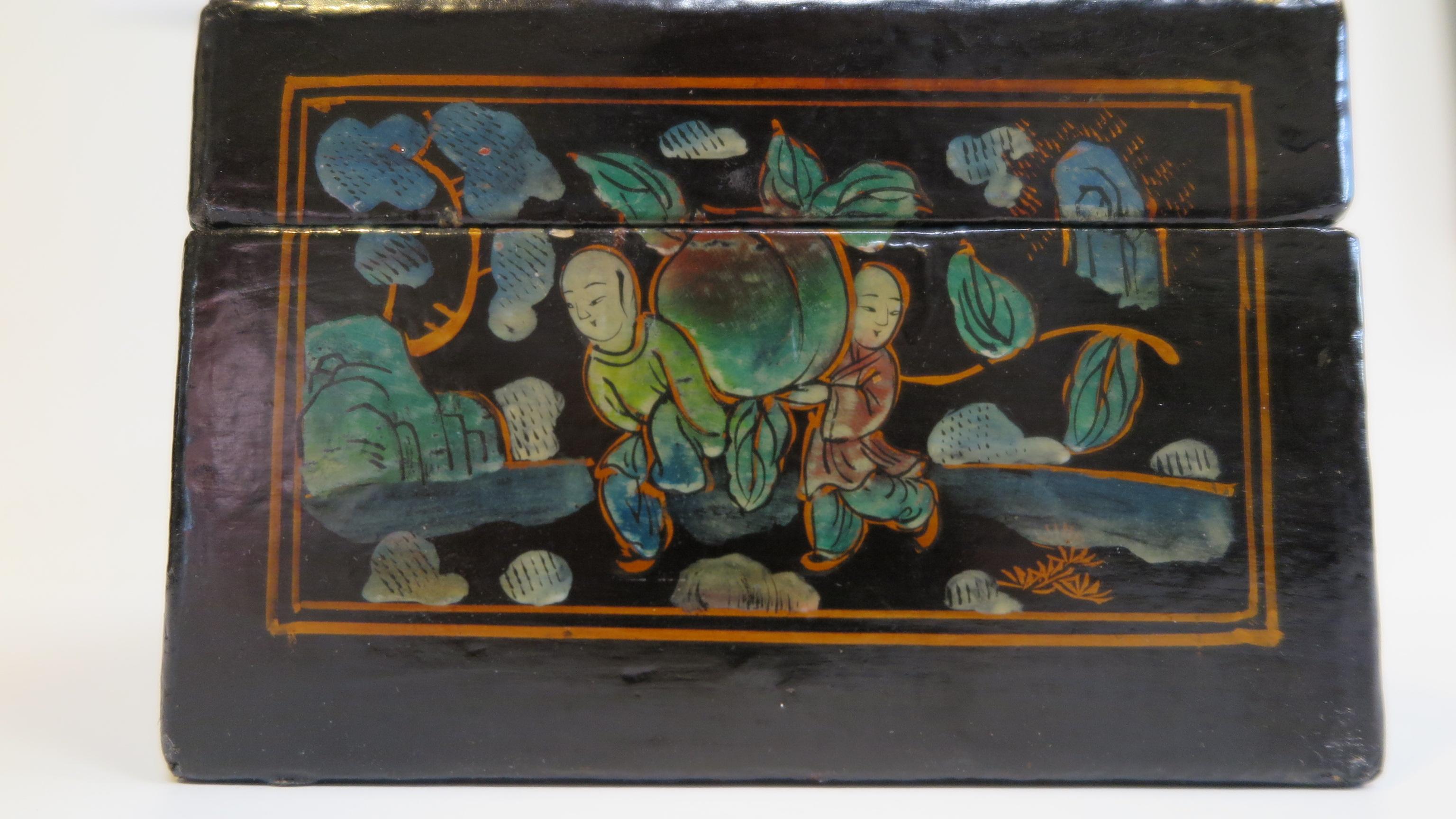 Antique Chinoiserie Painted Box 4