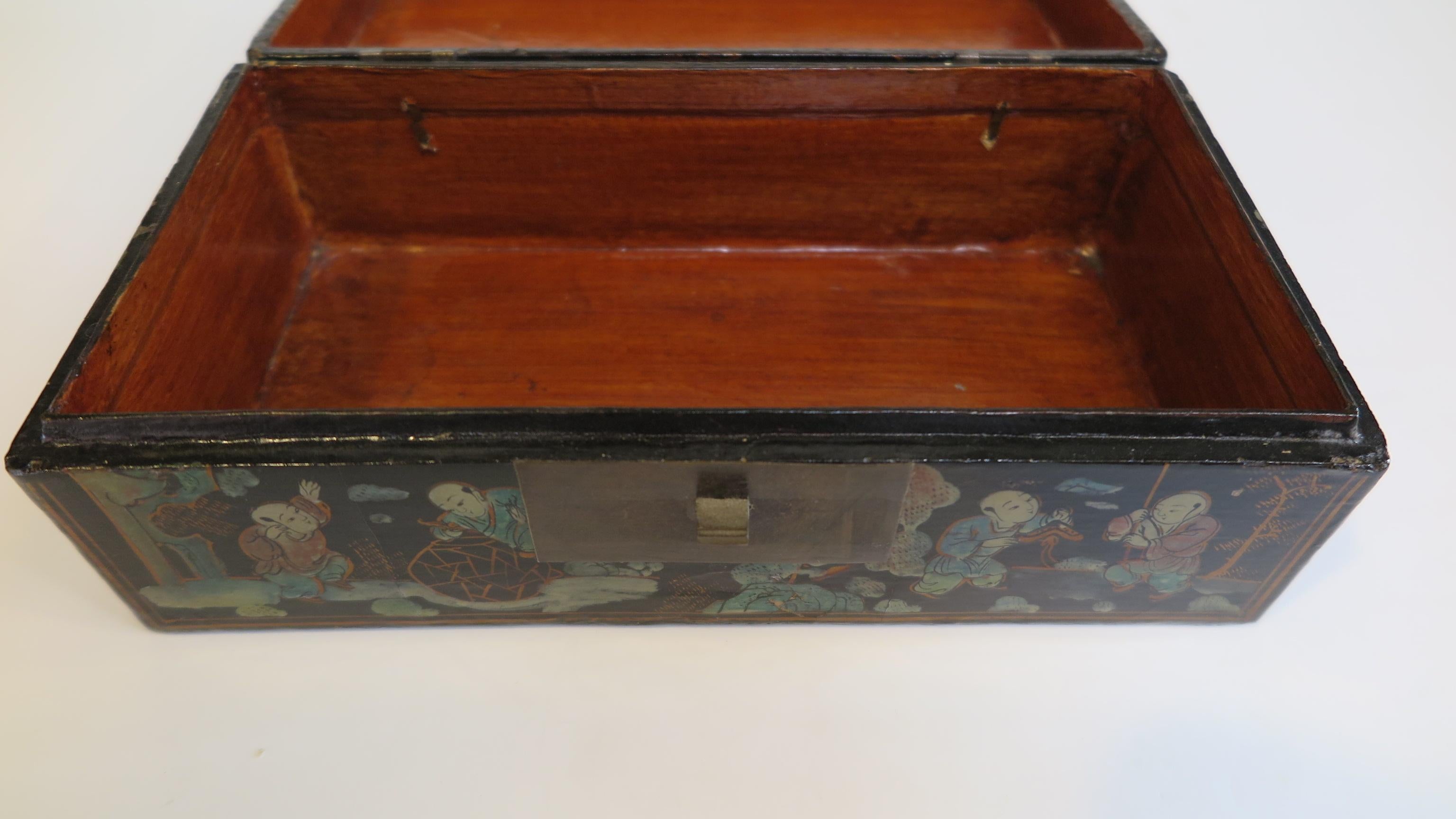 Antique Chinoiserie Painted Box 7