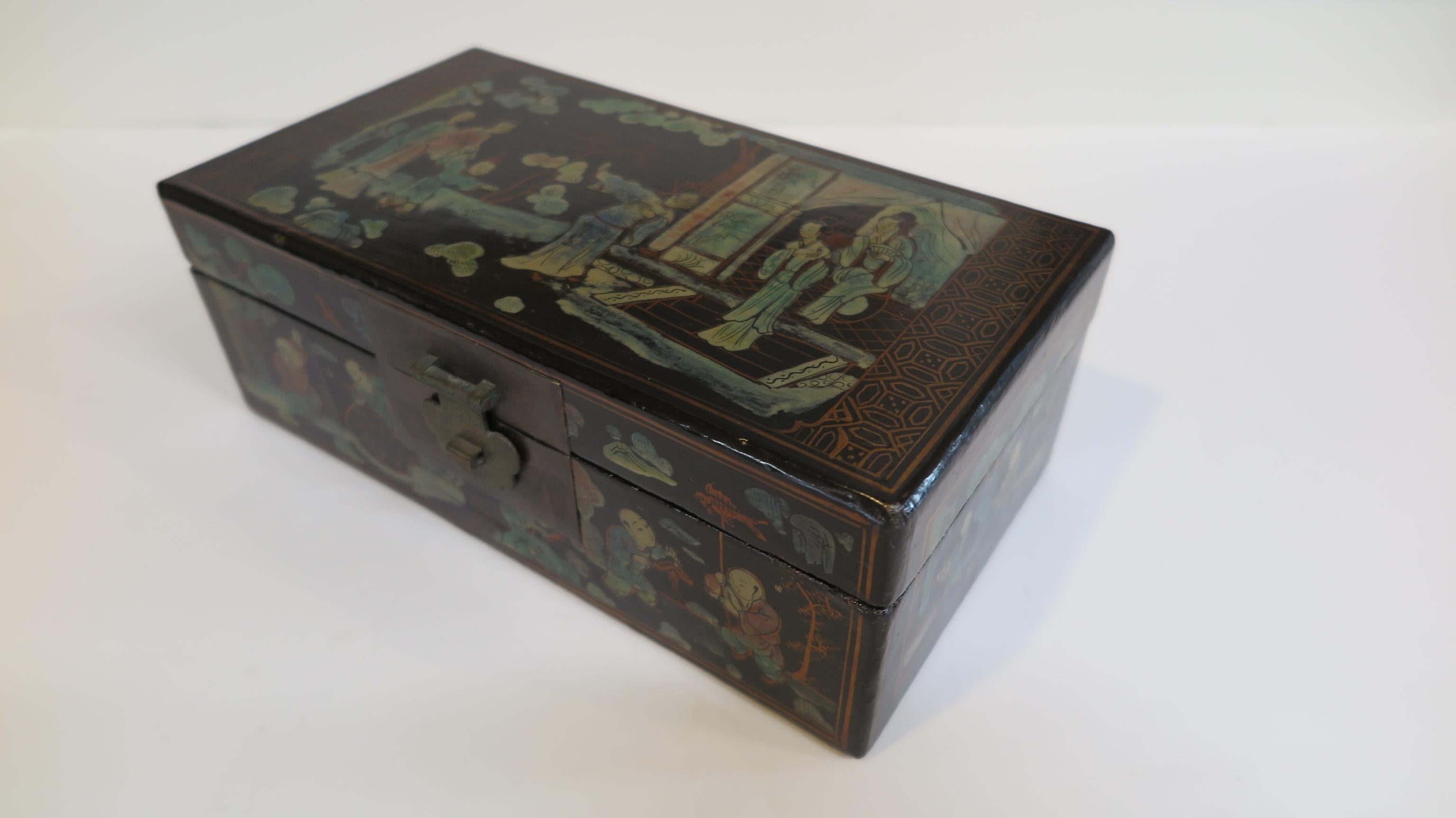 Antique Chinoiserie Painted Box 11