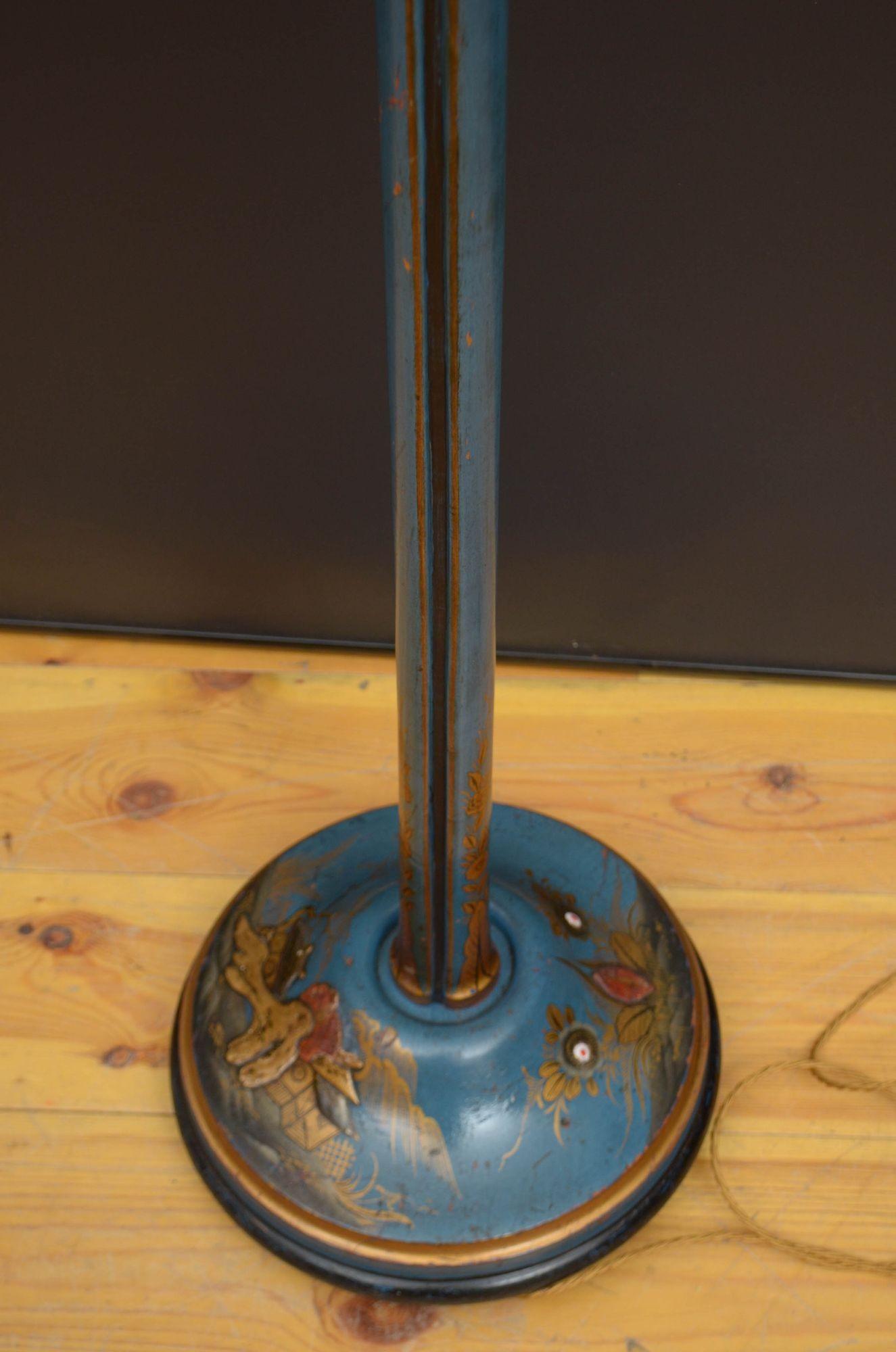Pine Antique Chinoiserie Standard Lamp For Sale