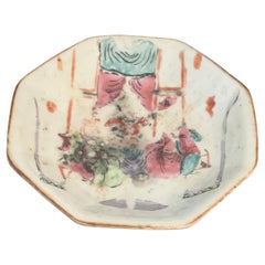 Antico piatto dipinto a mano in stile cineseria C.C. 1900