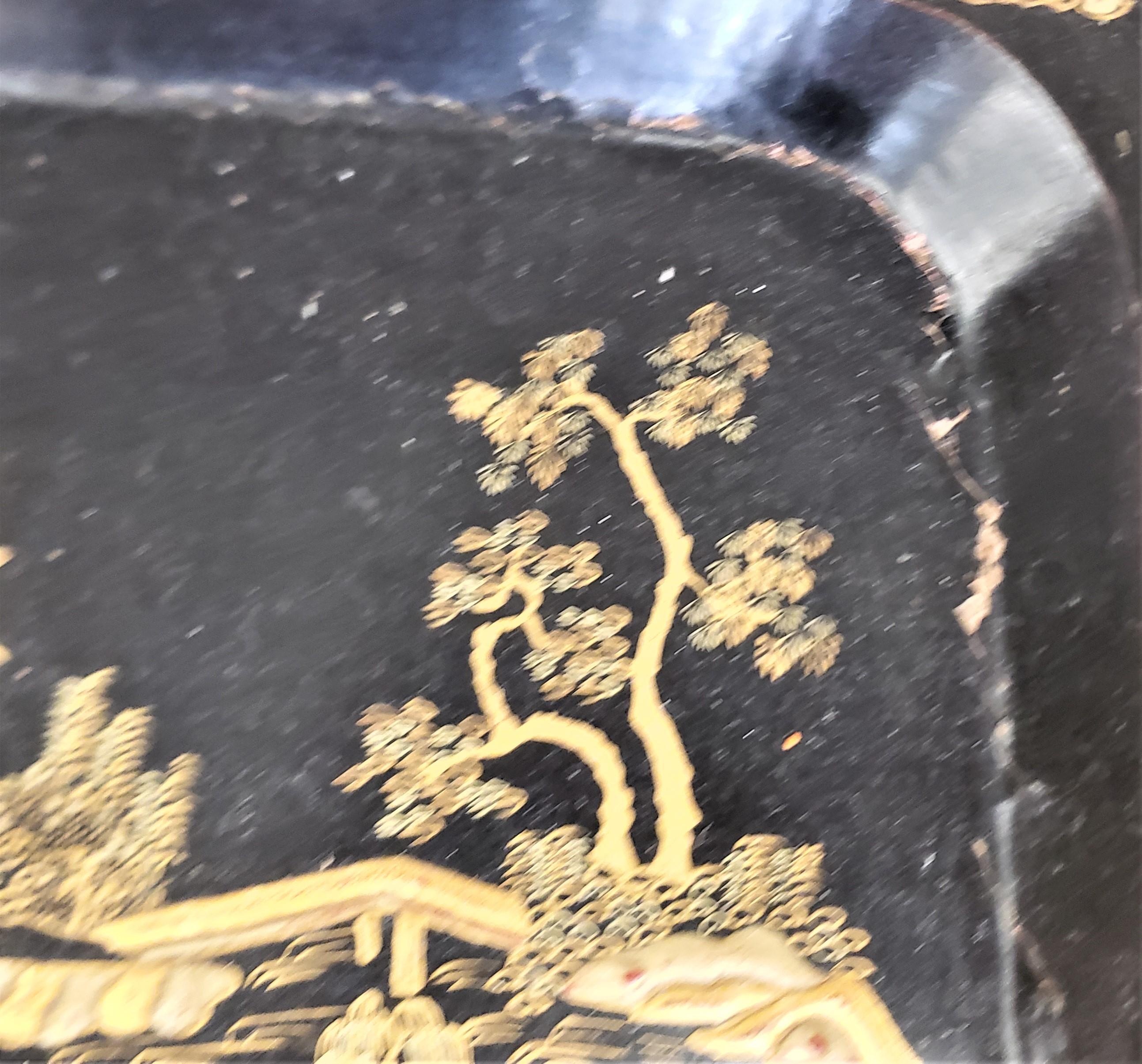 Antique Chinoiserie Stylied English Paper Mache Tray on Stand Accent Side Table 6