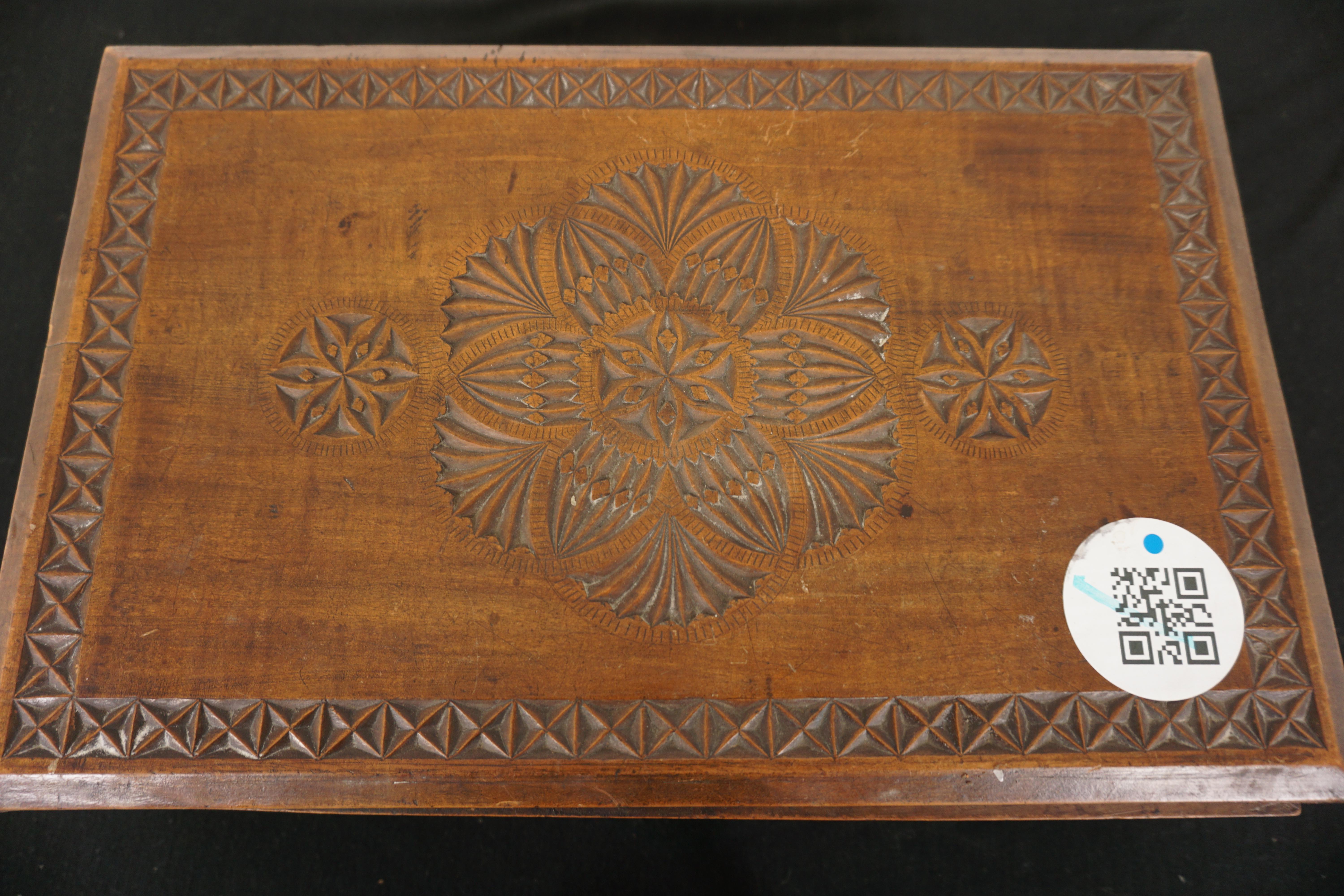 Antique Chipped Carved Camphor Wood Box, Scotland 1880 For Sale 4