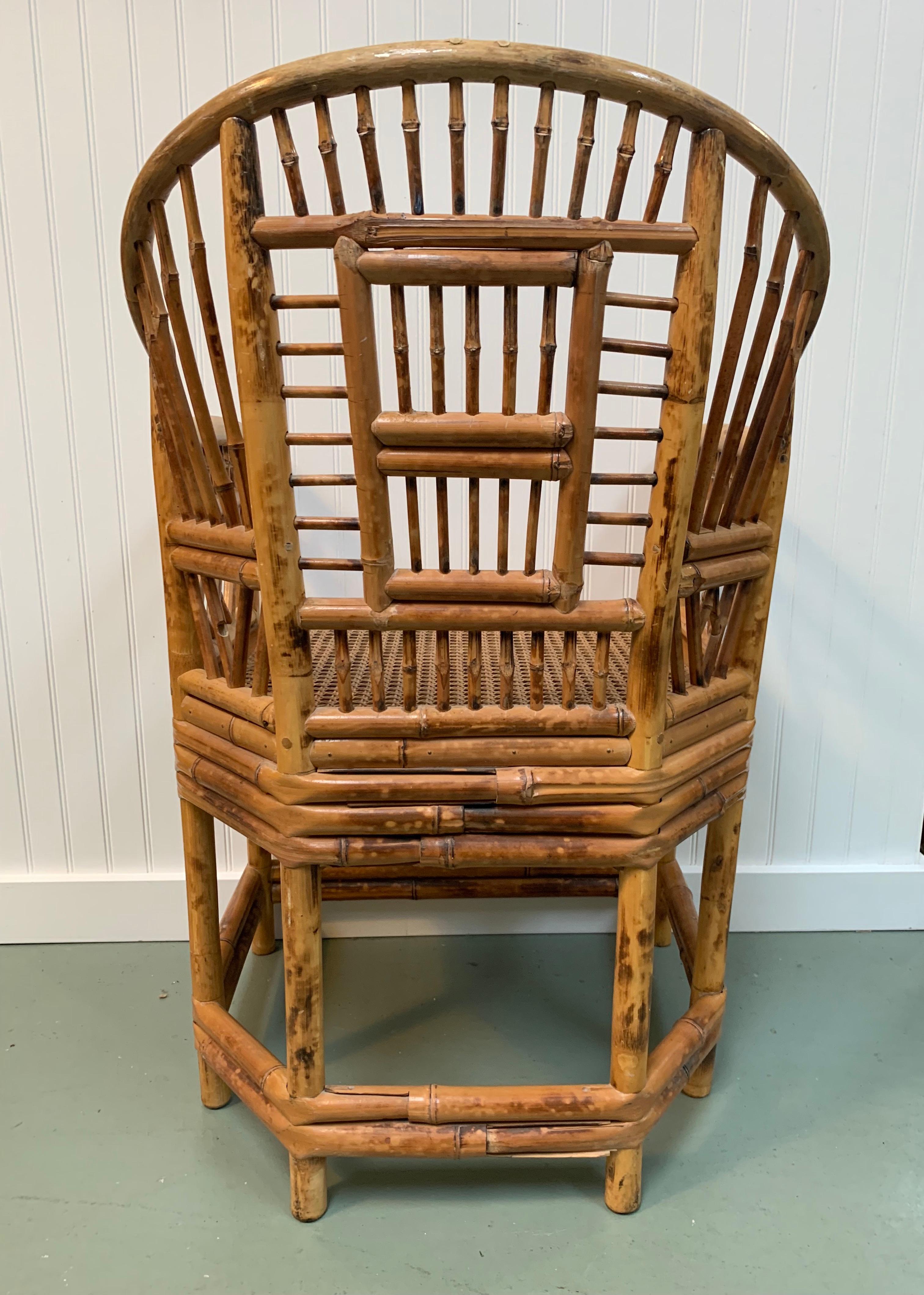 20th Century Antique Chippendale Bamboo and Cane Seat Armchair For Sale
