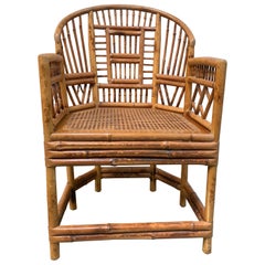 Antique Chippendale Bamboo and Cane Seat Armchair