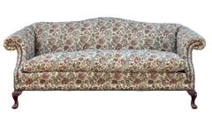 Antique Chippendale Camel Back Sofa With Ball and Claw Feet