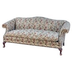 Antique Chippendale Camel Back Sofa With Ball and Claw Feet