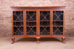 Antique Chippendale Carved Mahogany Double Bookcase