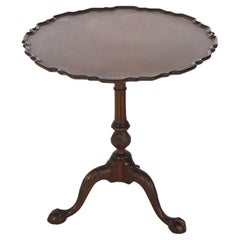Antique Chippendale Carved Mahogany Pie Crust Tilt Top Table C1930