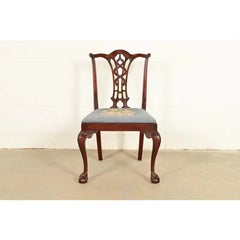 Antique Chippendale Carved Mahogany Side Chair or Dining Chair, Circa 1860s