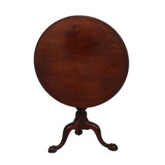 Antique Chippendale Carved Mahogany Tilt Top Table 19thC