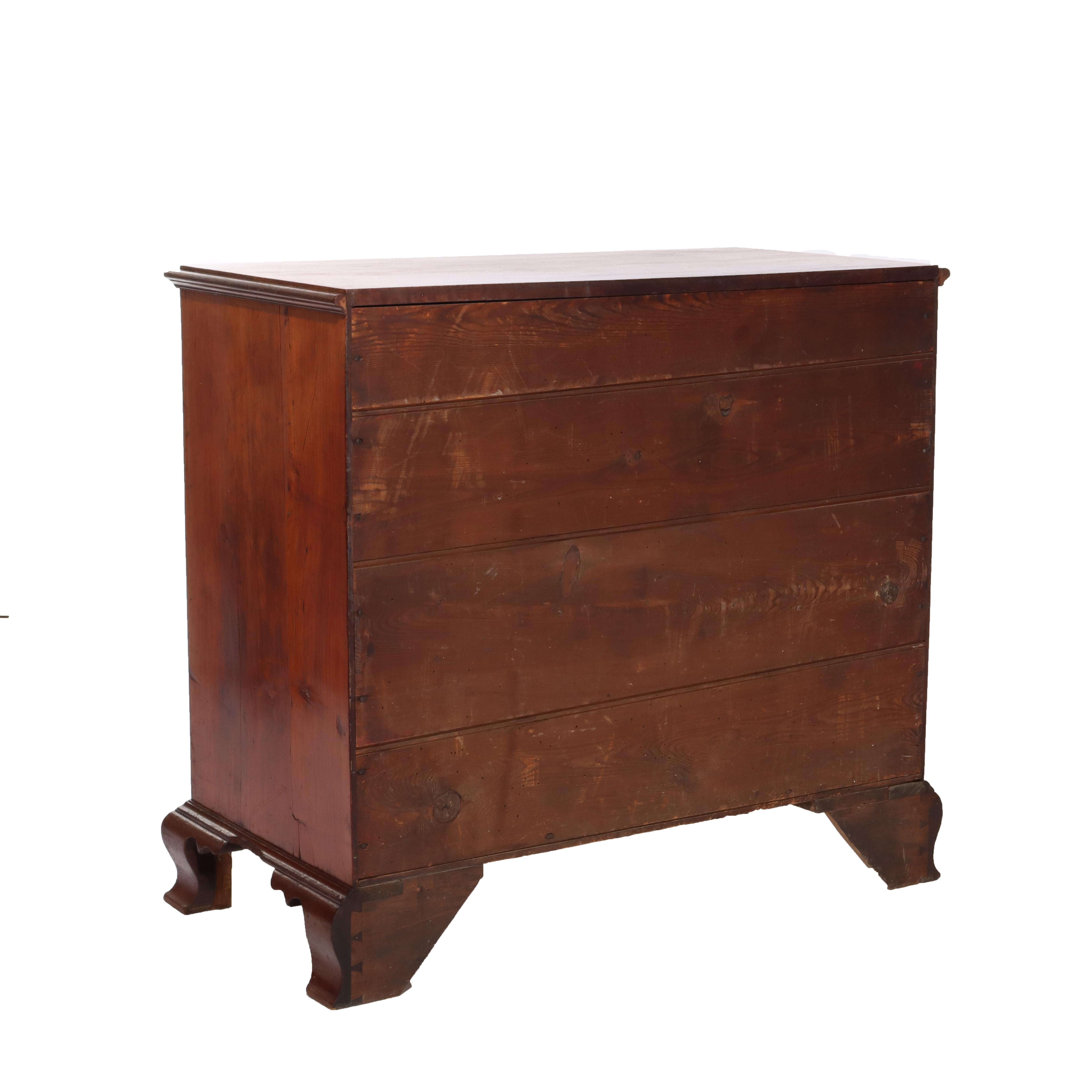 Antico cassettone a 4 cassetti in ciliegio Chippendale C1800 in vendita 5