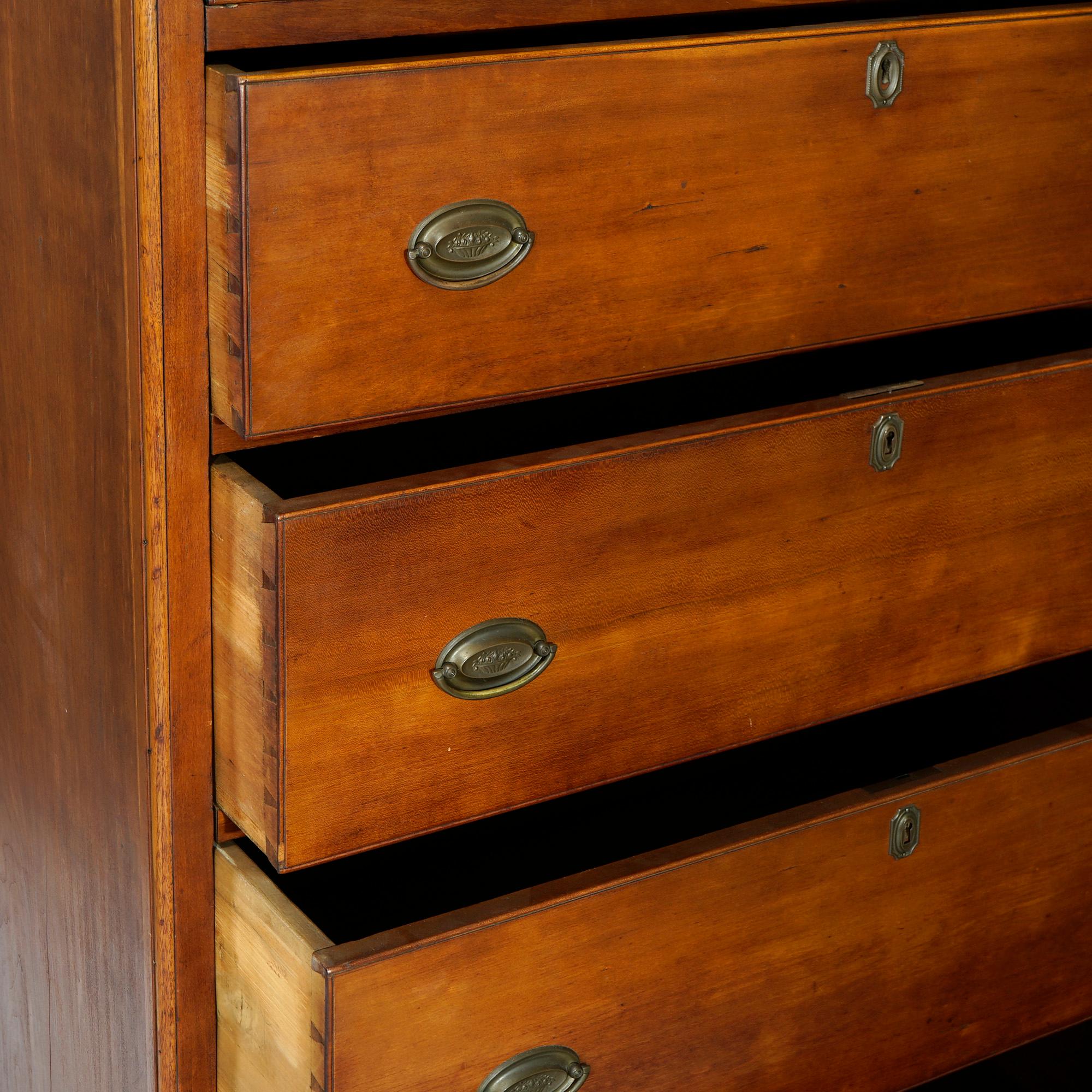 Antique Chippendale Cherry Tall Chest, Circa 1820 4