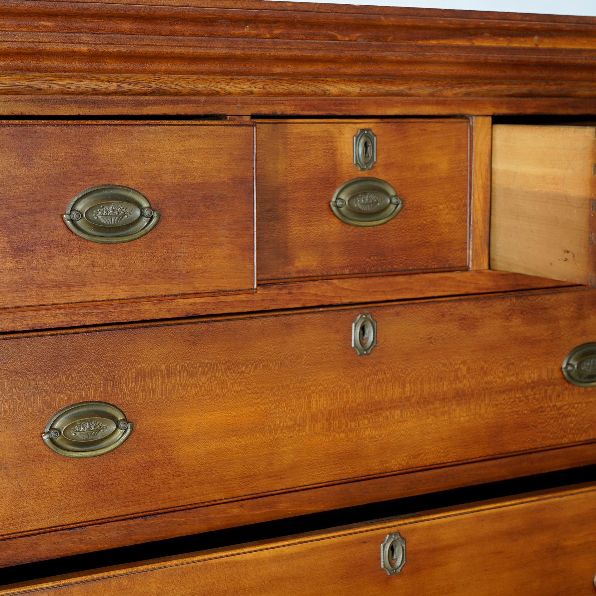 Antique Chippendale Cherry Tall Chest, Circa 1820 3