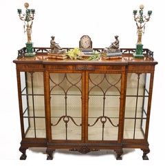 Antique Chippendale China Cabinet Mahogany Antique, 1910
