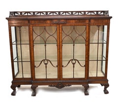 Antique Chippendale China Cabinet Mahogany Antique, 1910