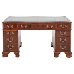 Antique Chippendale Desk Serpentine Pedestal, 1880