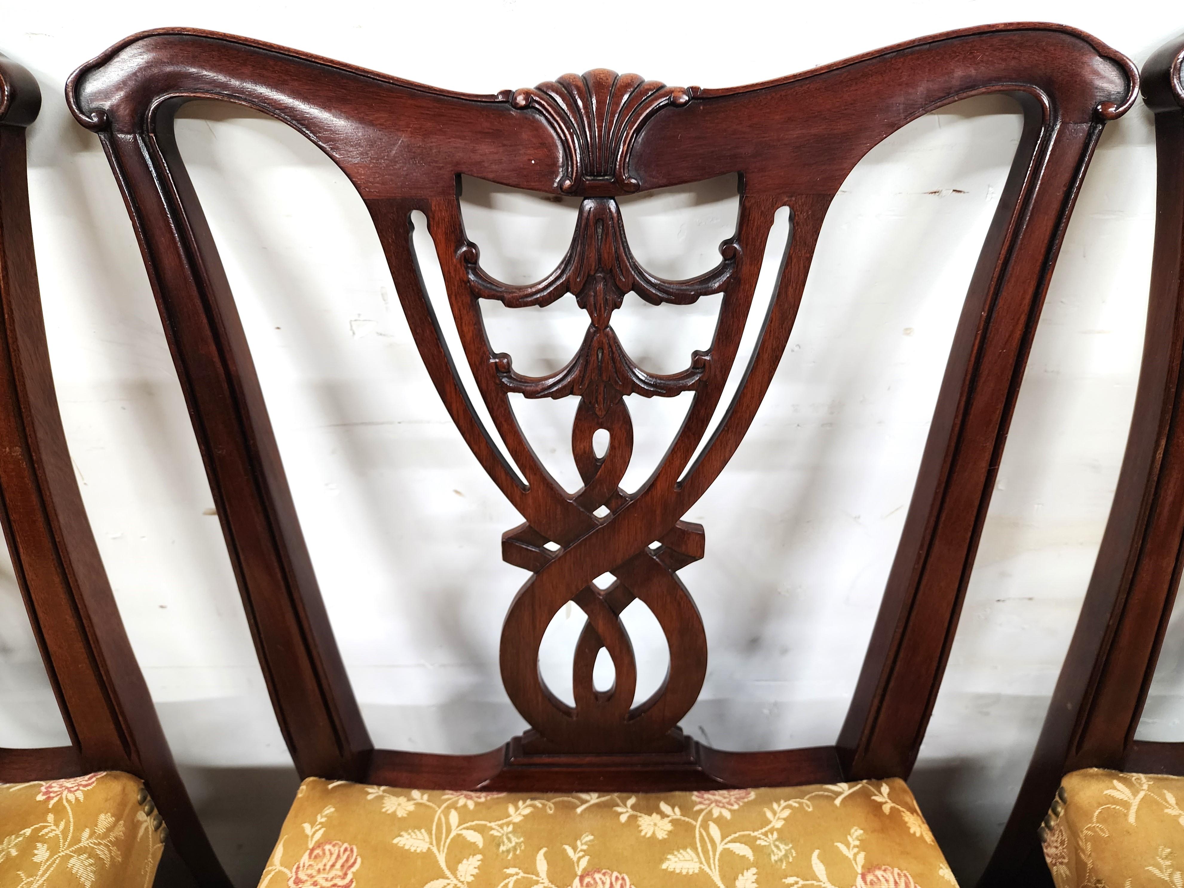 For FULL item description click on CONTINUE READING at the bottom of this page.

Offering One Of Our Recent Palm Beach Estate Fine Furniture Acquisitions Of A 
Set of 6 Antique Chippendale Dining Chairs circa 1900
Set includes 4 side and 2