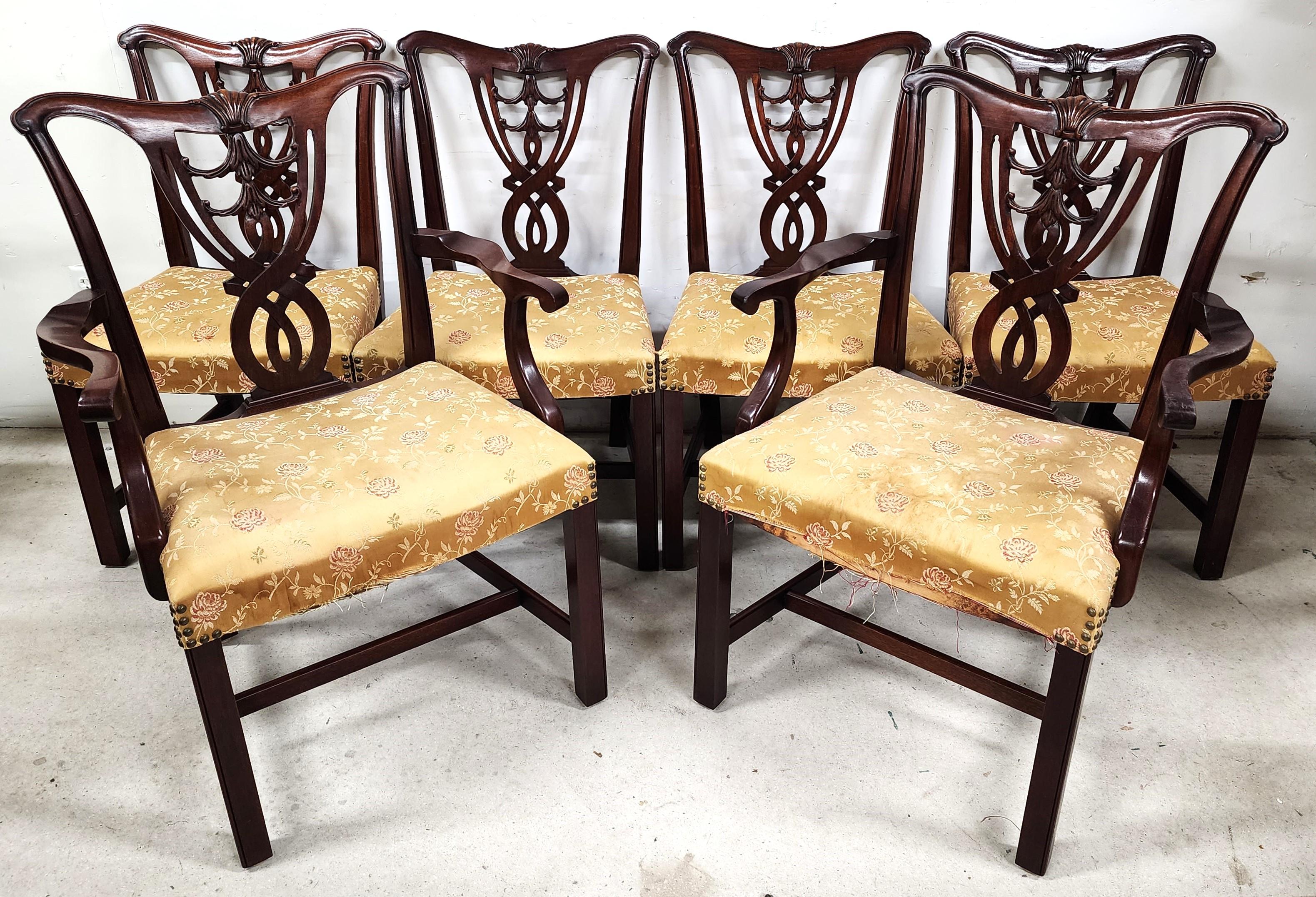 Hand-Carved Antique Chippendale Dining Chairs For Sale