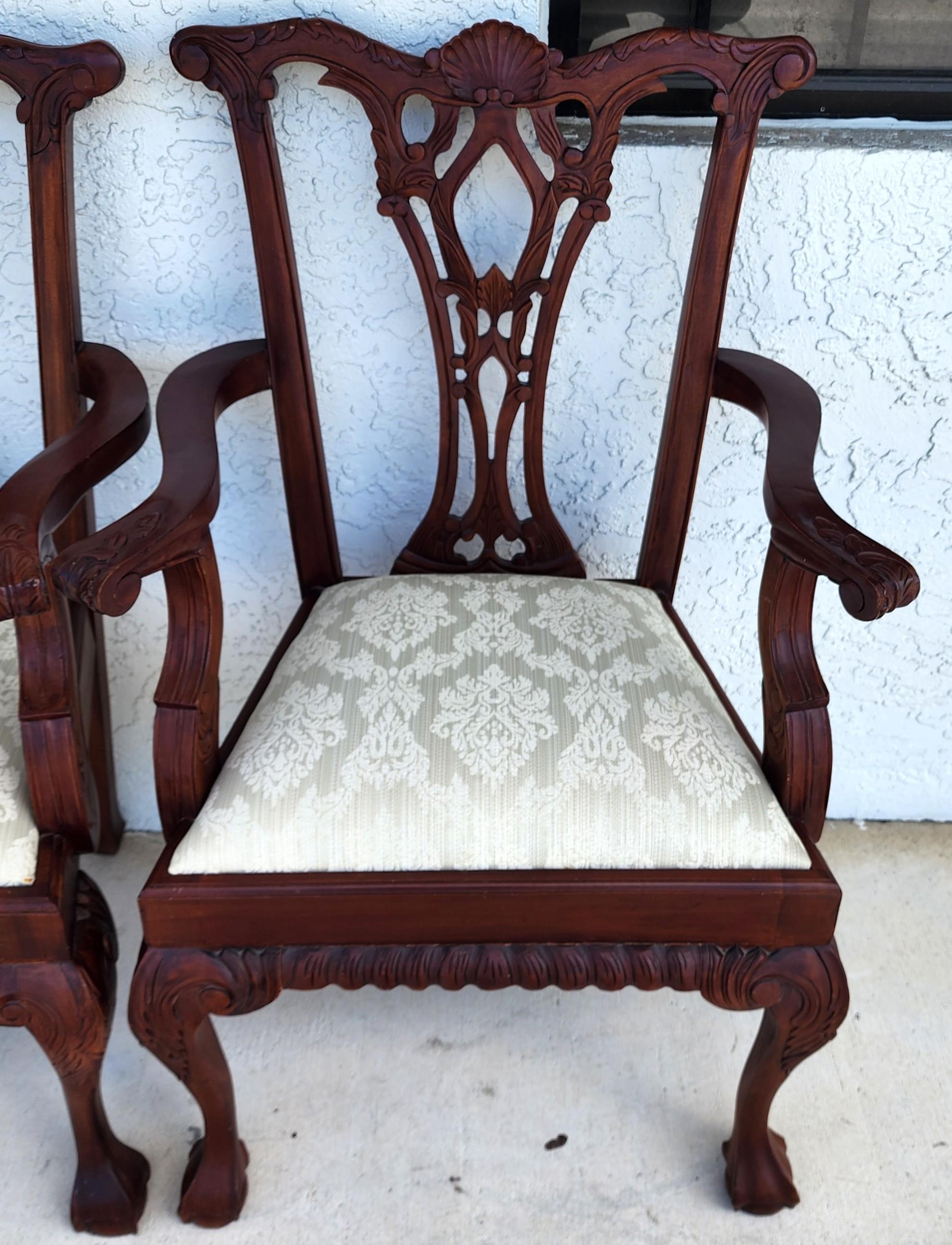 Antike Chippendale-Esszimmerstühle im Zustand „Gut“ im Angebot in Lake Worth, FL