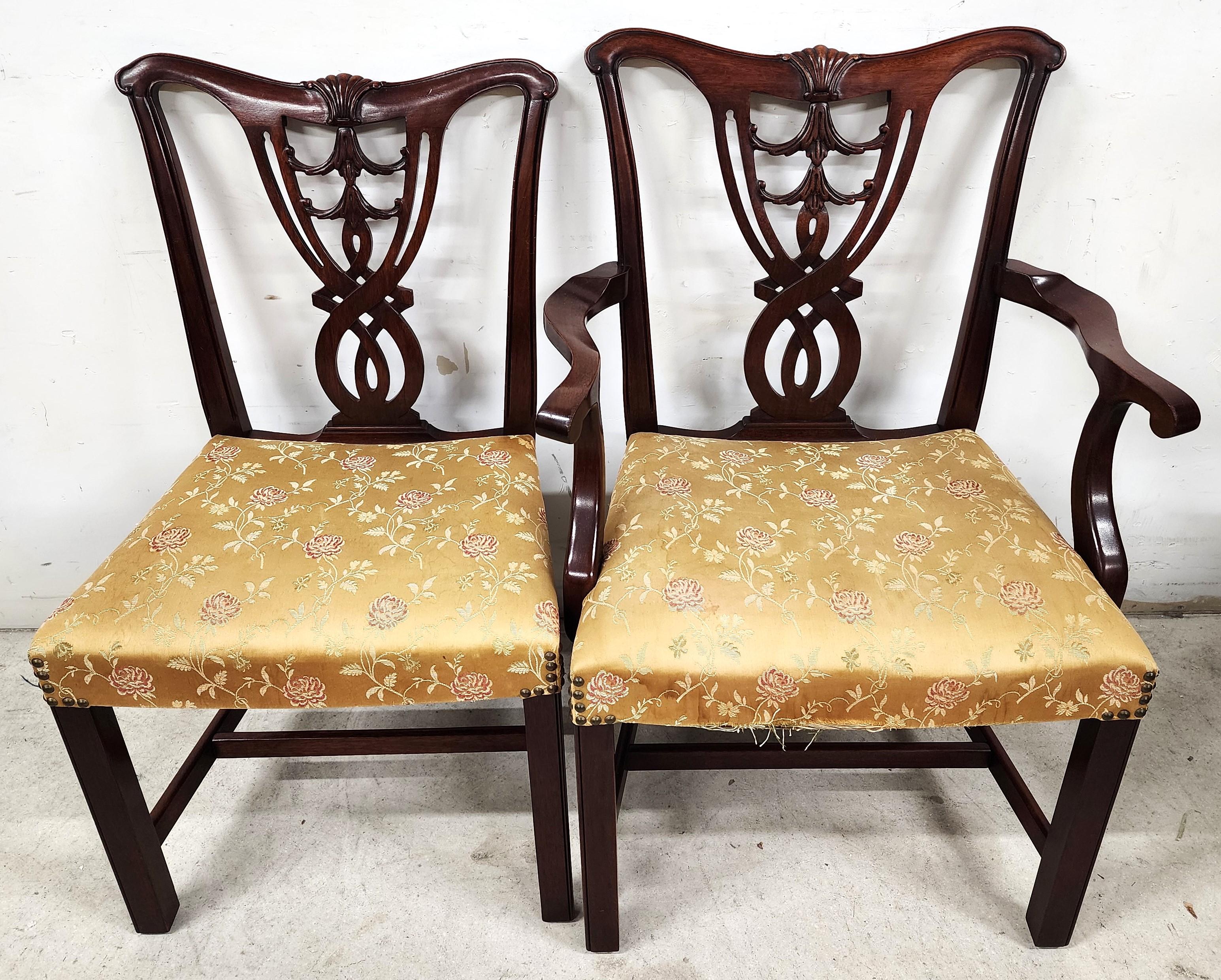 Chaises de salle à manger Chippendale anciennes Bon état - En vente à Lake Worth, FL