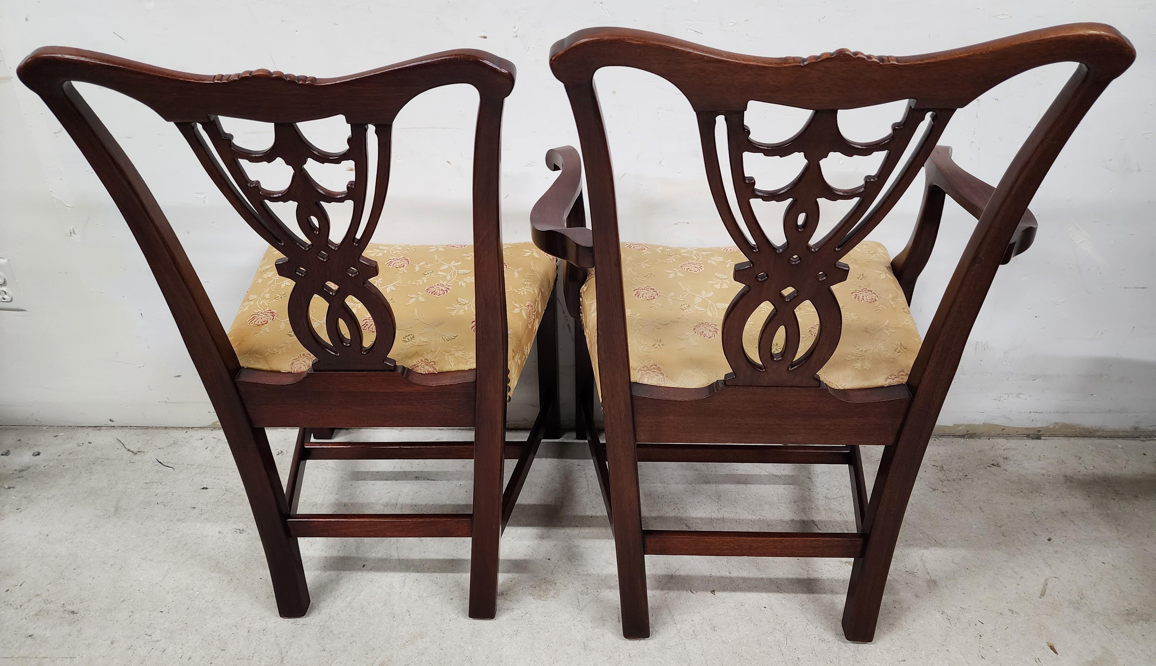 Mahogany Antique Chippendale Dining Chairs For Sale