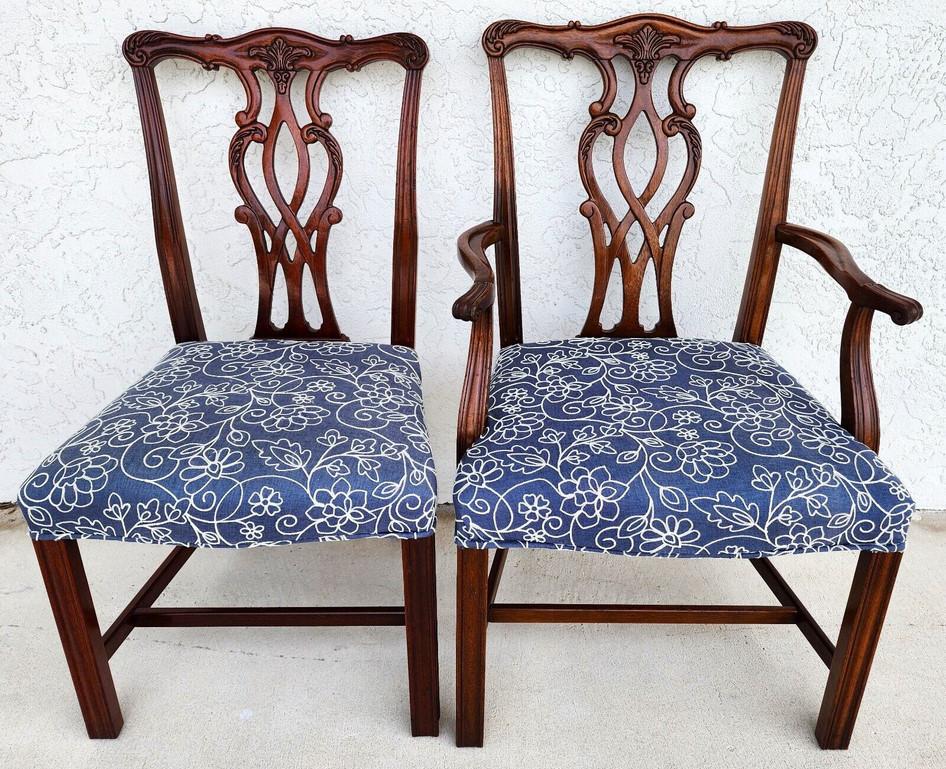 Antique Chippendale Dining Chairs Mahogany Set of 12 at 1stDibs