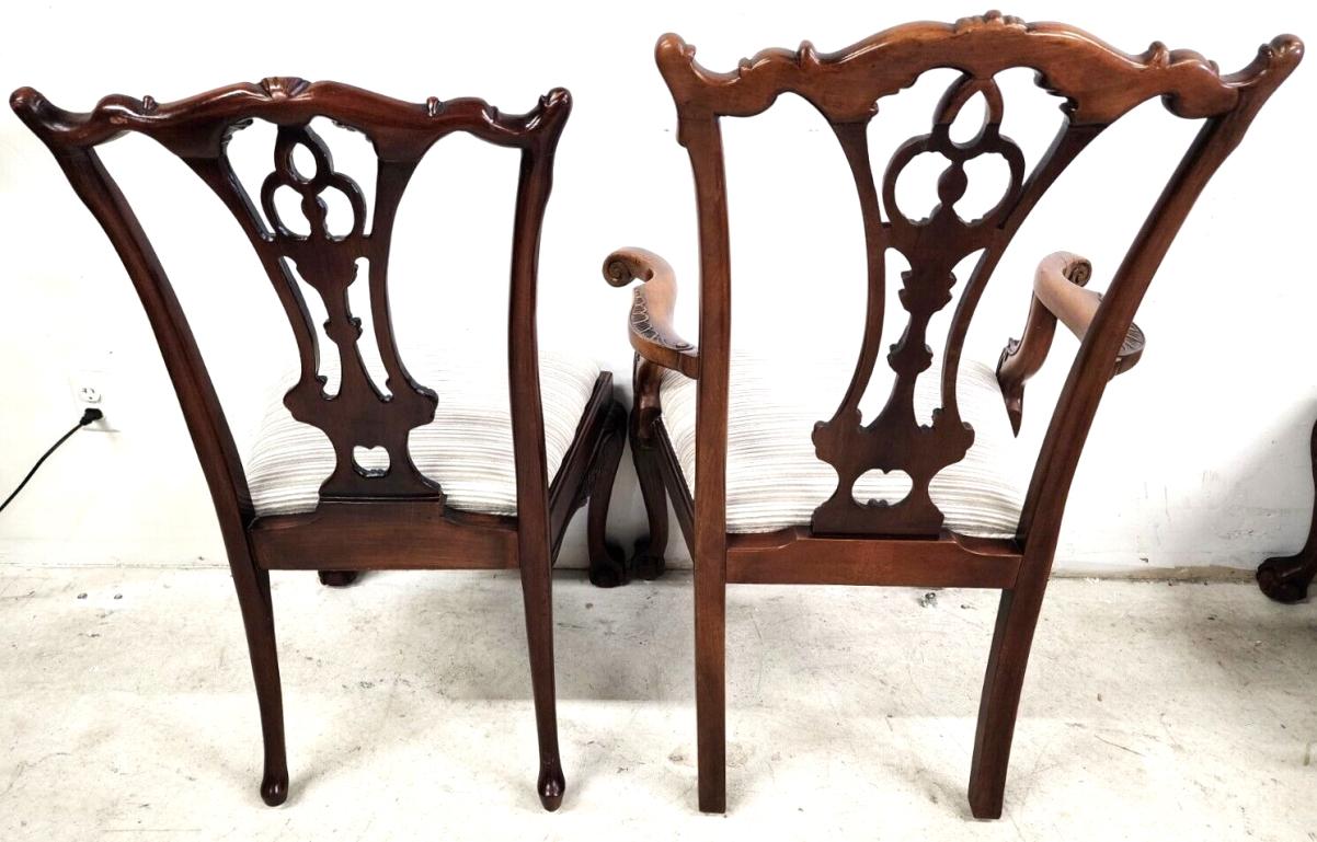 Antique Chippendale Dining Chairs Mahogany, Set of 8 In Good Condition In Lake Worth, FL