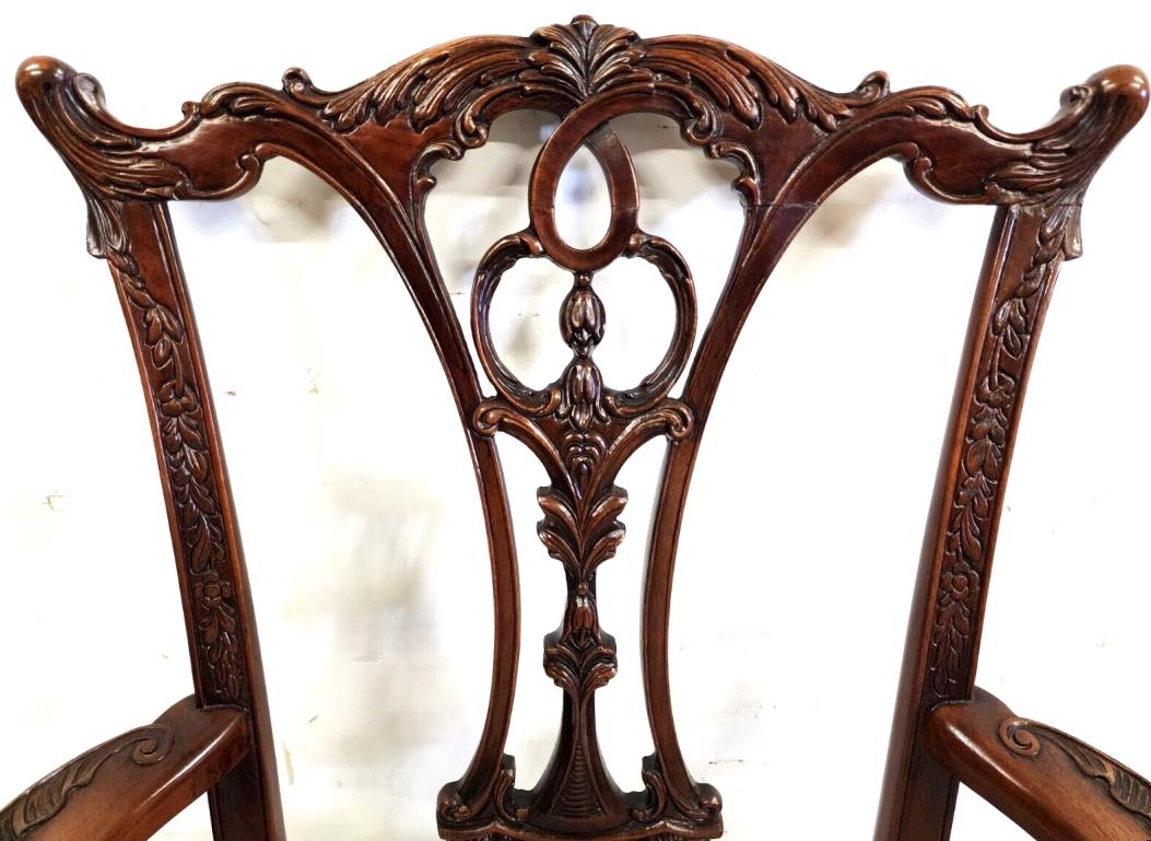 Antique Chippendale Dining Chairs Mahogany, Set of 8 1